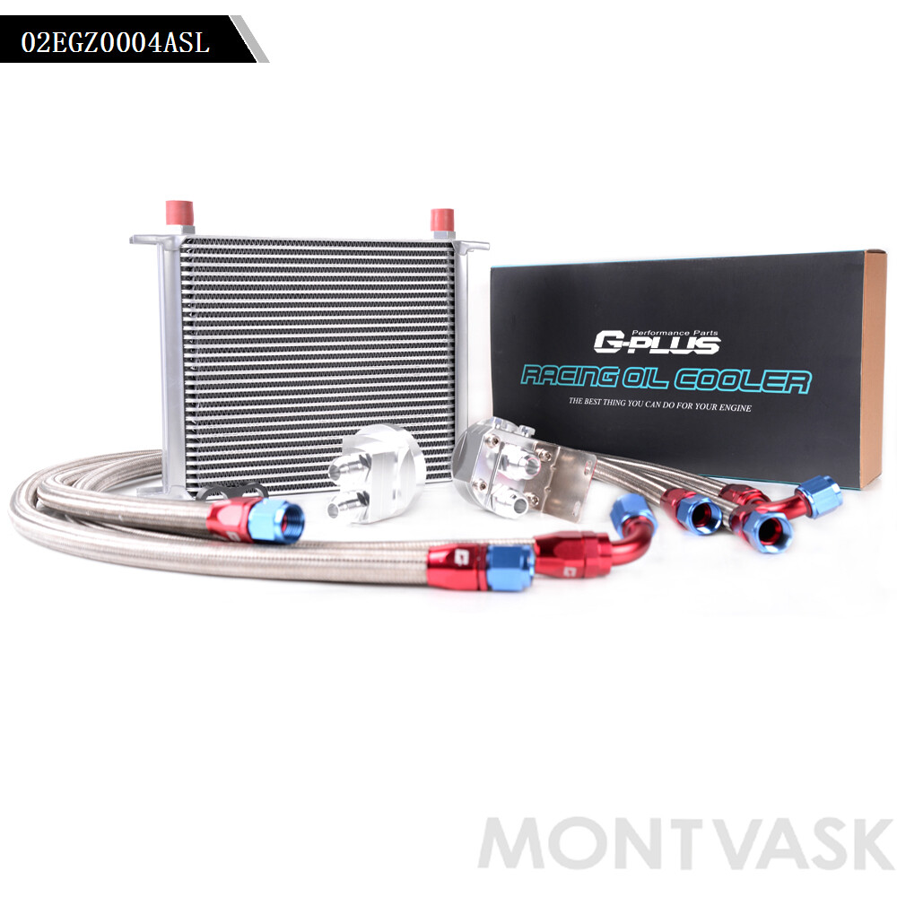 30 Row 10AN Universal Aluminum Engine Oil Cooler + Filter Relocation Kit New