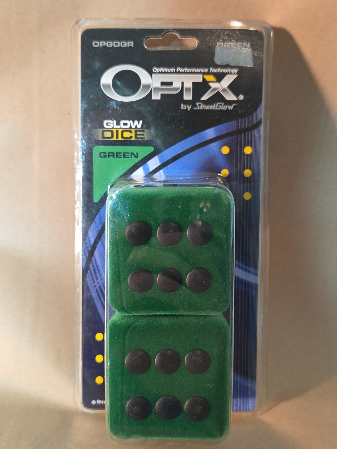 Optx Street Glow Dice Car Hanging Rearview Mirror Plug In Light Up New Green USA