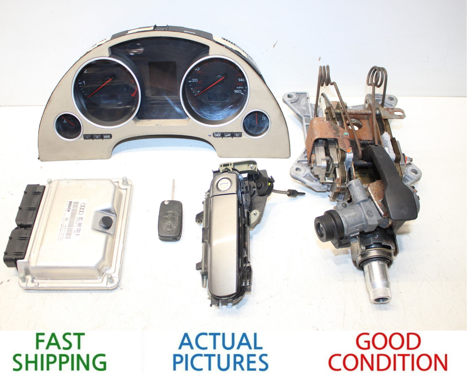 04 - 06 AUDI A4 B6 3.0L CONVERTIBLE IGNITION SET KEY LOCK MODULE GAUGE OEM 62K