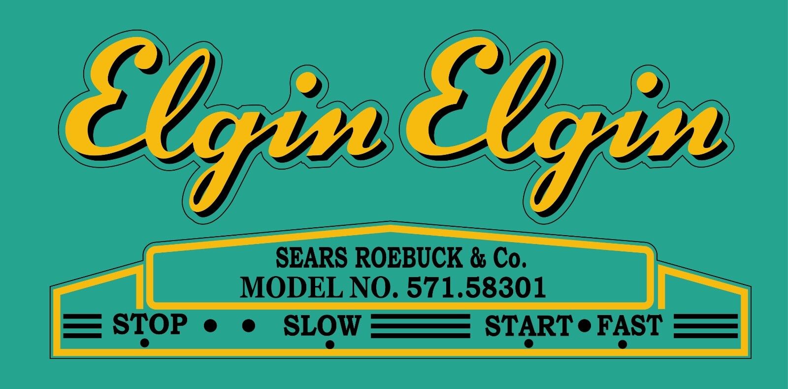 Small Vintage antique Elgin 1.25 horse vinyl decal outboard set 1947-1953