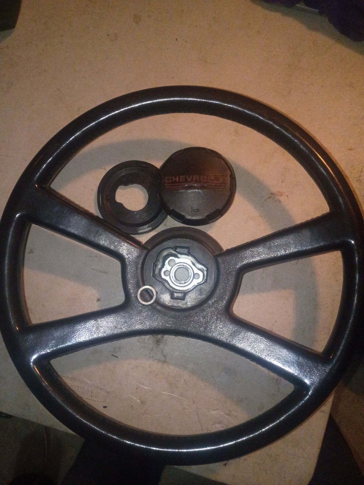 88 94 Chevy Original Steering Wheel Horn Lock Plate and Nut Used