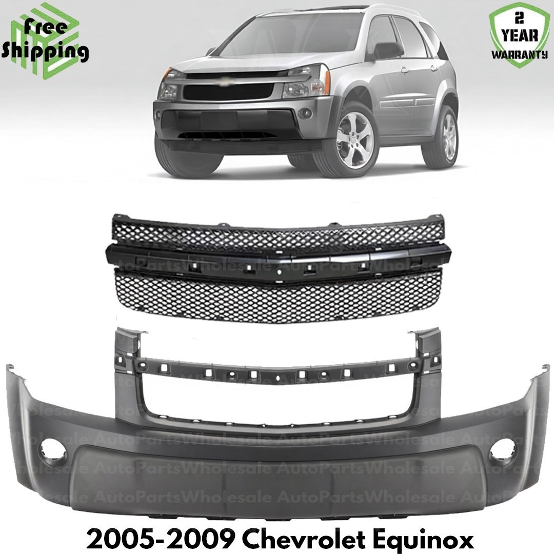 Front Bumper Cover Paintable & Grille Assembly For 2005-2009 Chevrolet Equinox