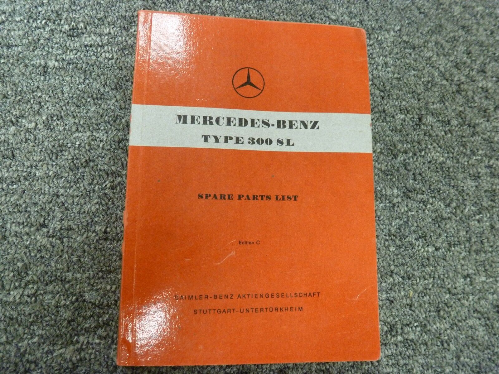 1961-1963 Mercedes Benz 300SL Roadster Convertible Original Parts Catalog Manual