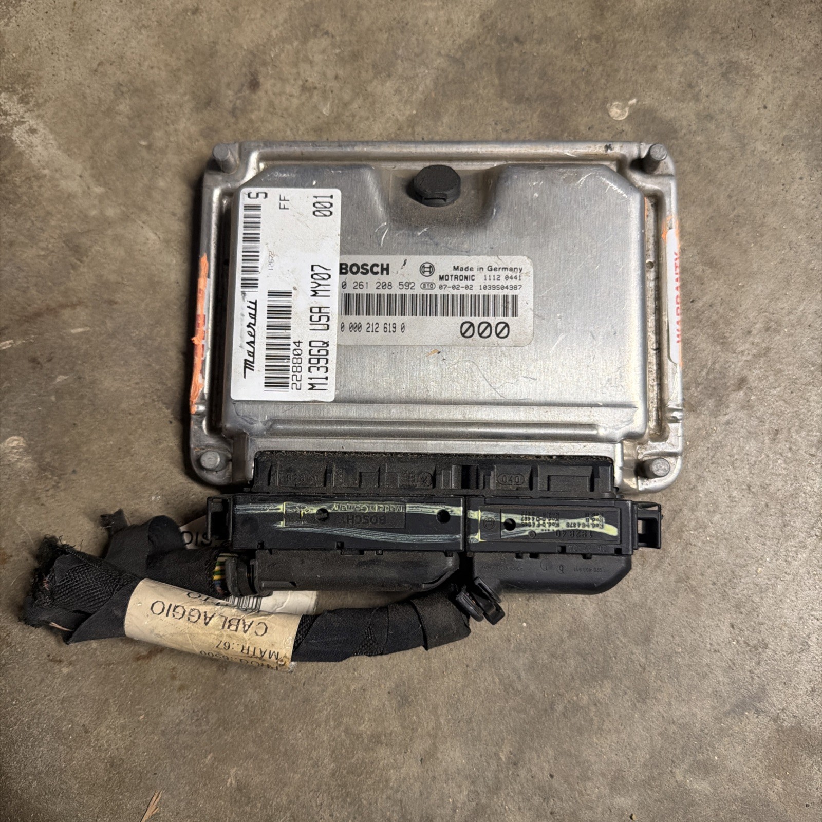 2005 06 07 MASERATI QUATTROPORTE M139 4.2L ENGINE COMPUTER MODULE ECU 228804 OEM 2005 06 07 MASERATI QUATTROPORTE M139 4.2L ENGINE COMPUTER MODULE ECU 228804 OEM