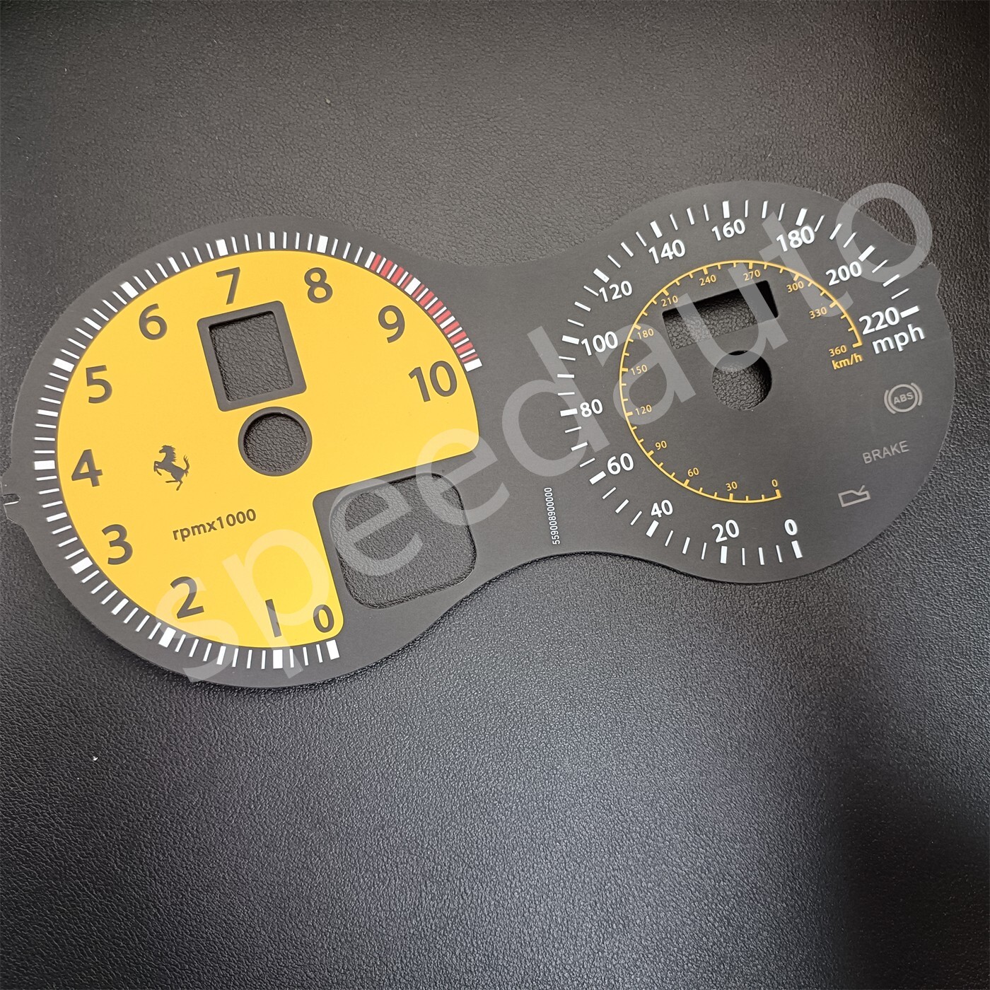 Ferrari F430 Spider Instrument Cluster PLATE MPH Yellow Color Ferrari F430 Spider Instrument Cluster PLATE MPH Yellow Color