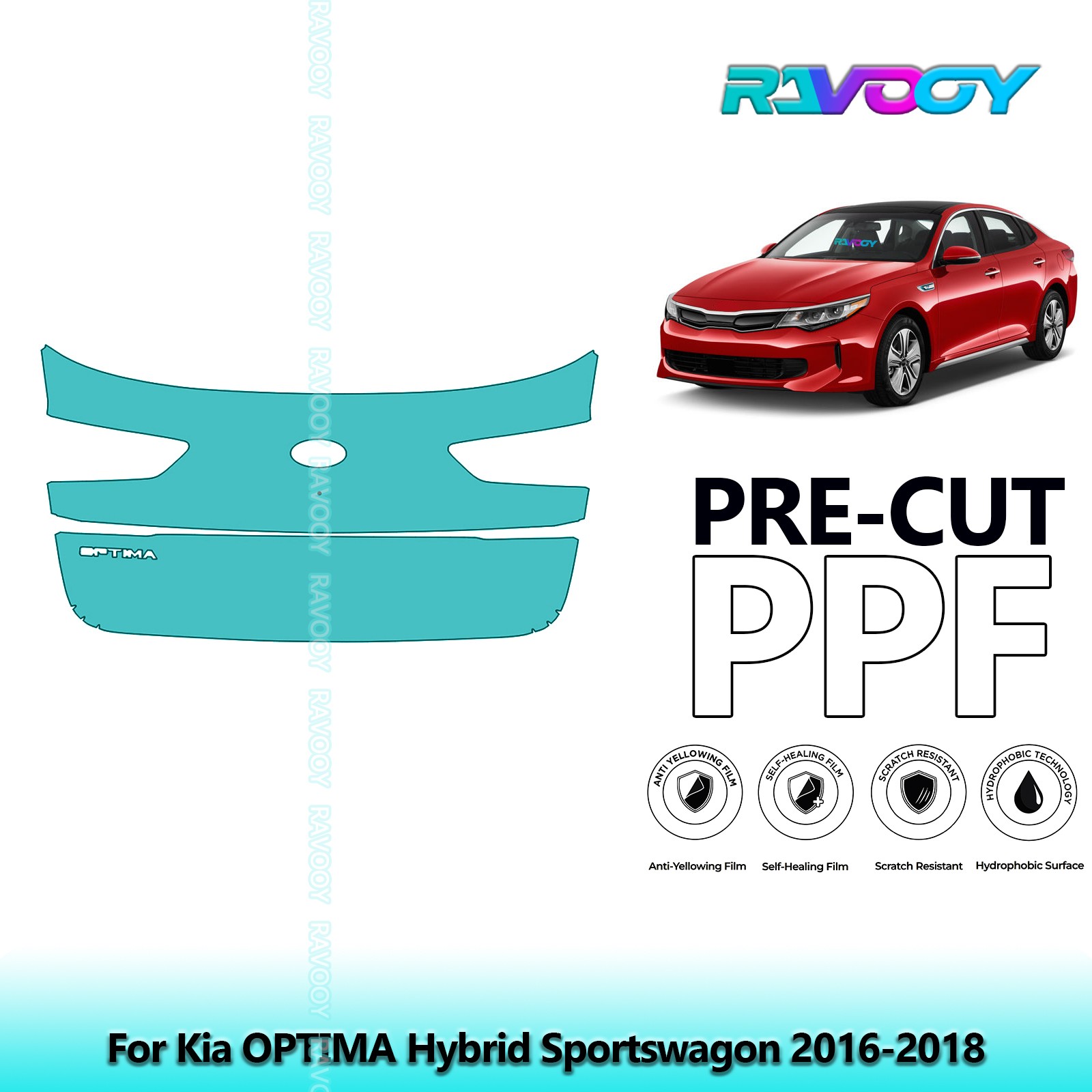 PreCut Paint Protection PPF Kit For Kia OPTIMA Hybrid Sportswagon 2016-2018