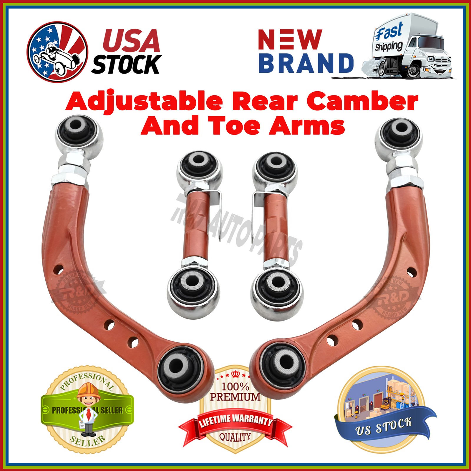 Adjustable Rear Camber+Toe Arms For Dodge Caliber 07-12 Compass Patriot 07-15