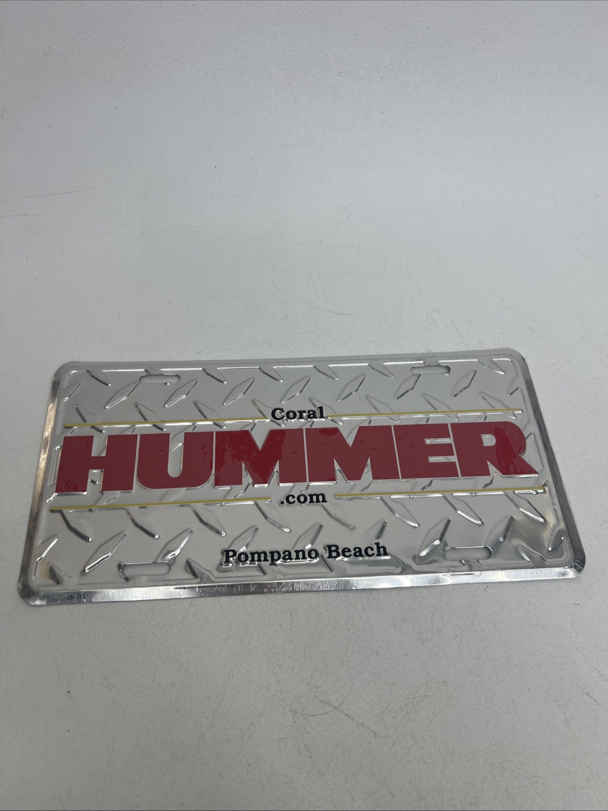 Hummer Diamond Plate- Pompano Beach Novelty License Plate- Sealed Hummer Diamond Plate- Pompano Beach Novelty License Plate- Sealed