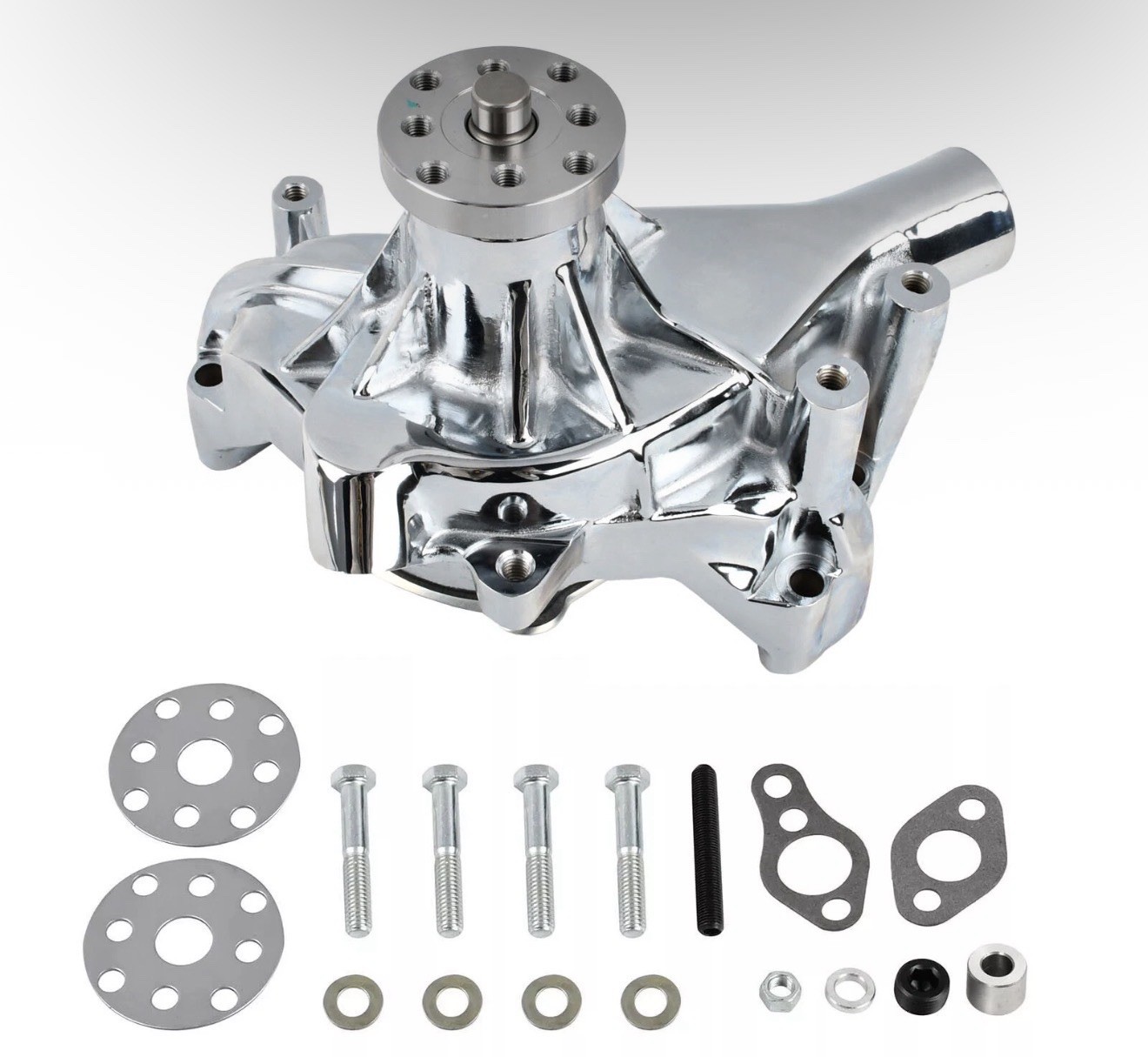 High Volume Chrome Long Water Pump For Small Block Chevy SBC 283 305 327 350 400 High Volume Chrome Long Water Pump For Small Block Chevy SBC 283 305 327 350 400