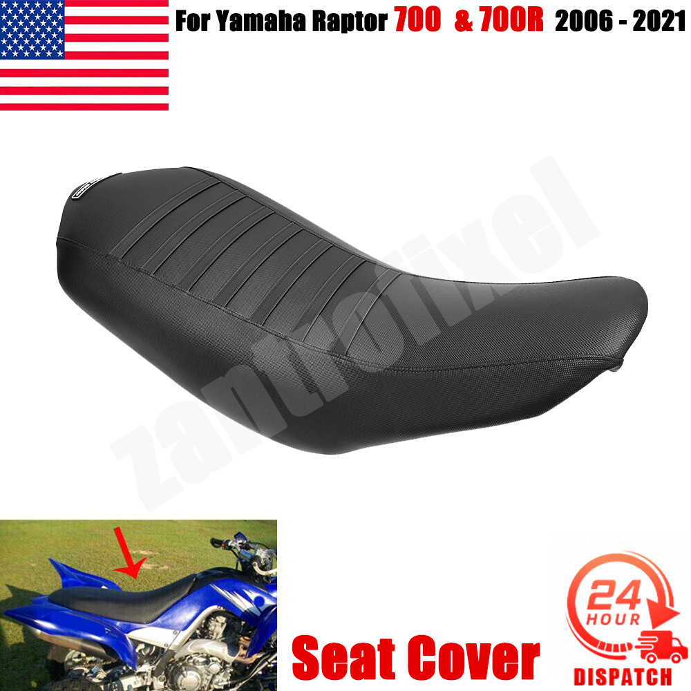 Non-slip Gripper Ribs Seat Cover For Yamaha Raptor 700 700R 2006- 2021 Black US