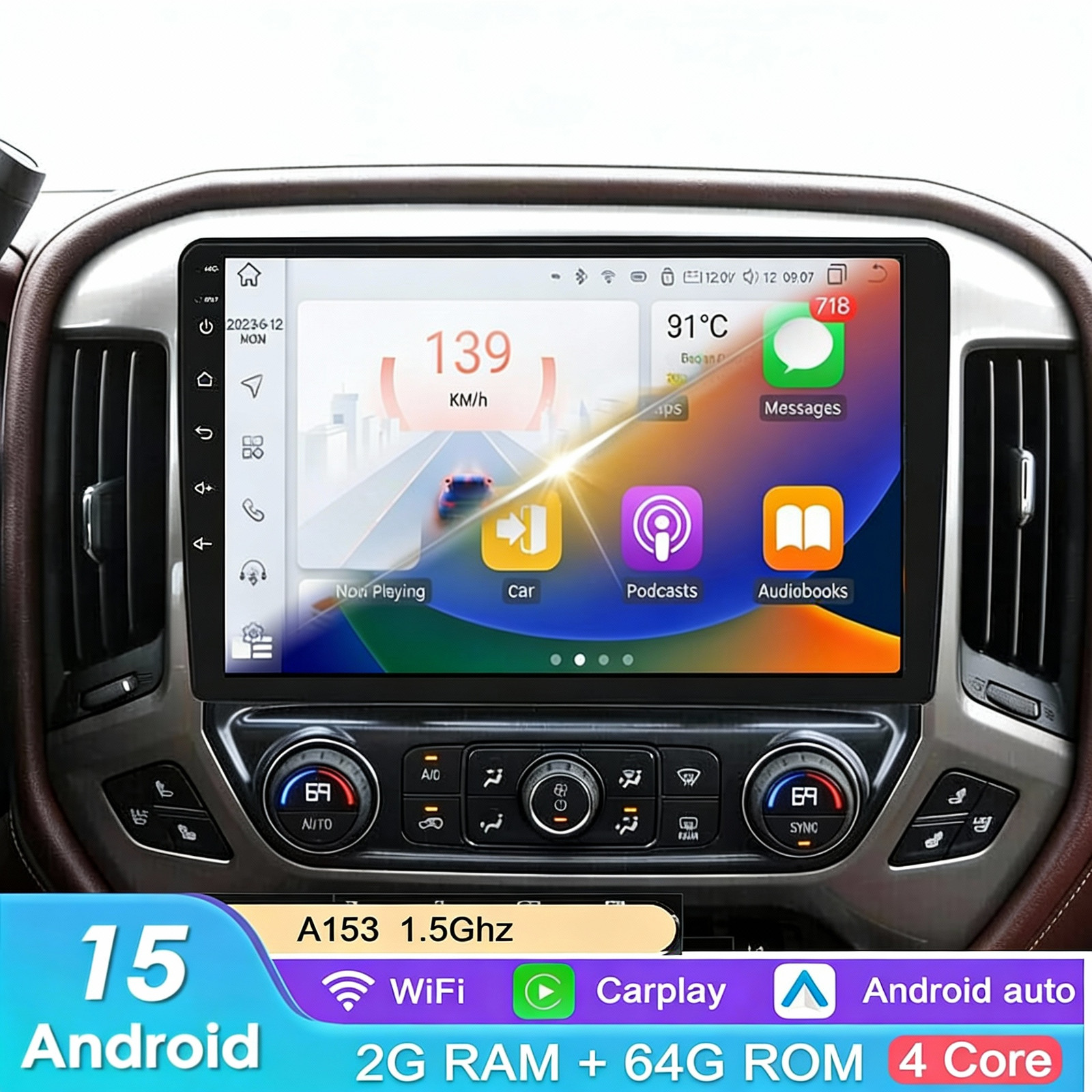GPS Carplay Stereo Radio For 2014-2018 Chevrolet Silverado GMC Sierra Android 15