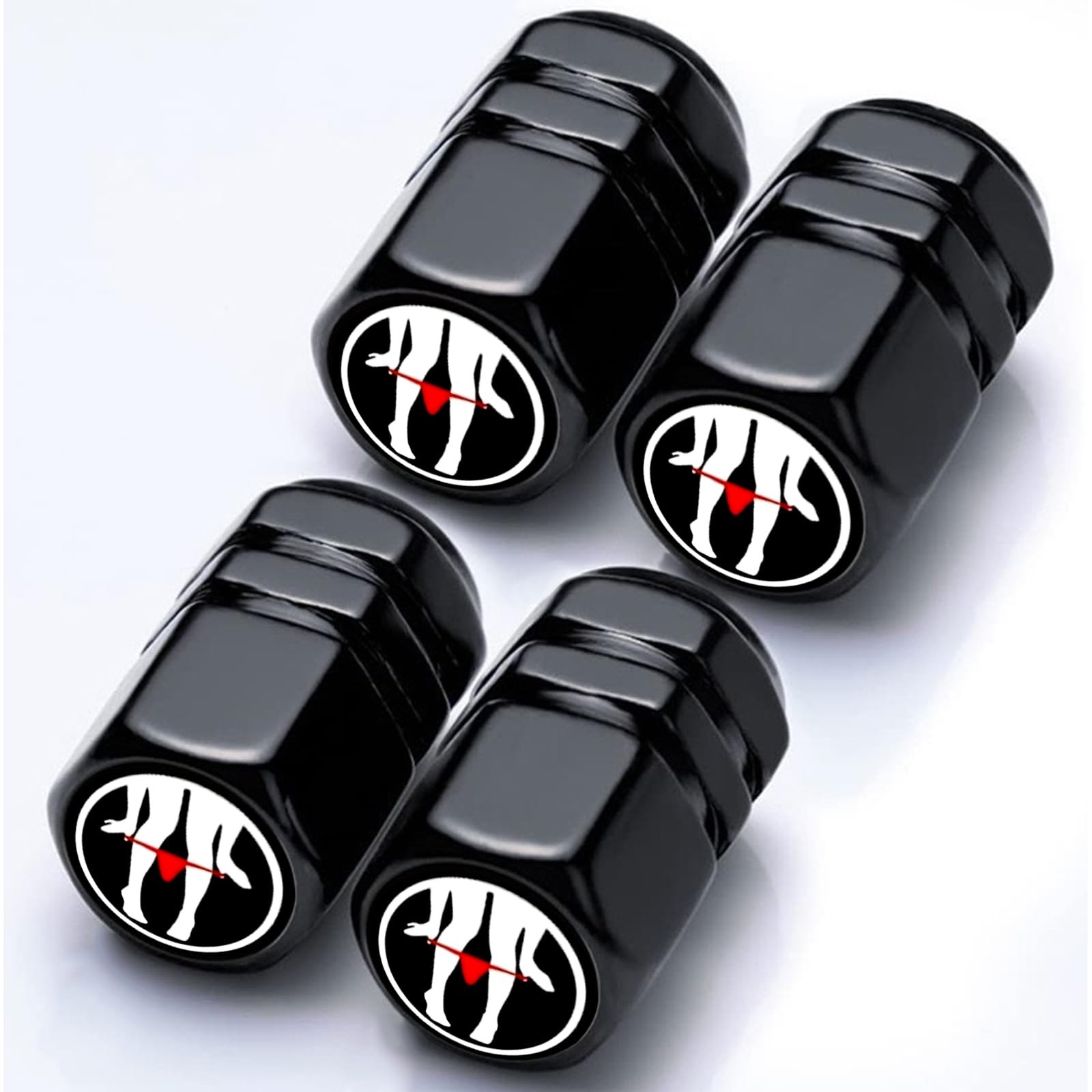 4Pack Funny Tire Valve Caps Universal Underwear falls off Black, Black