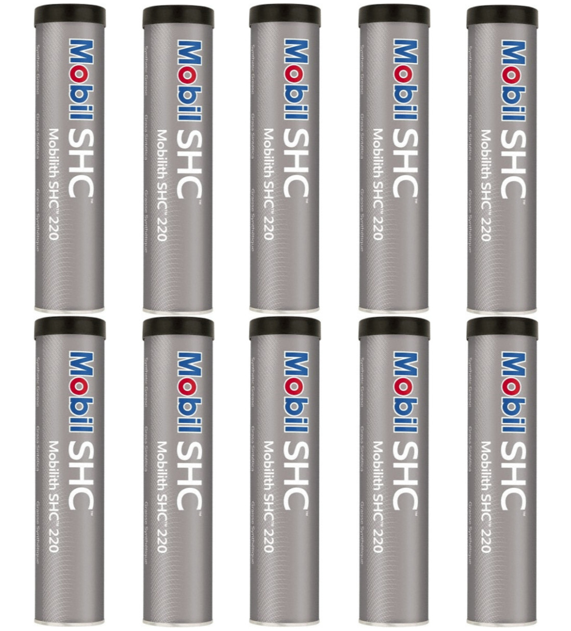 10 Pack Mobilith SHC 220 grease; (10) 14oz tubes