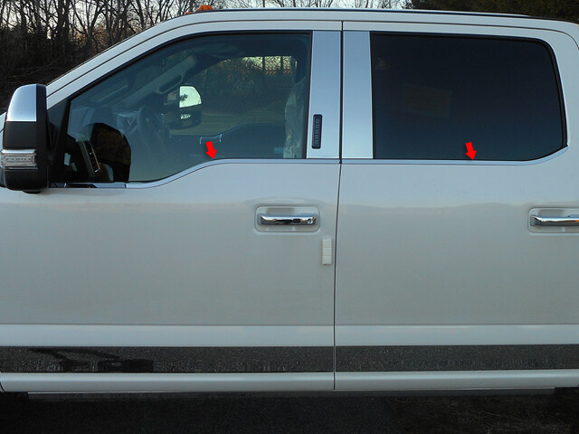 Stainless Chrome Window Sill Trim 4PCS for Ford Superduty Crew 17-22 | WS57323