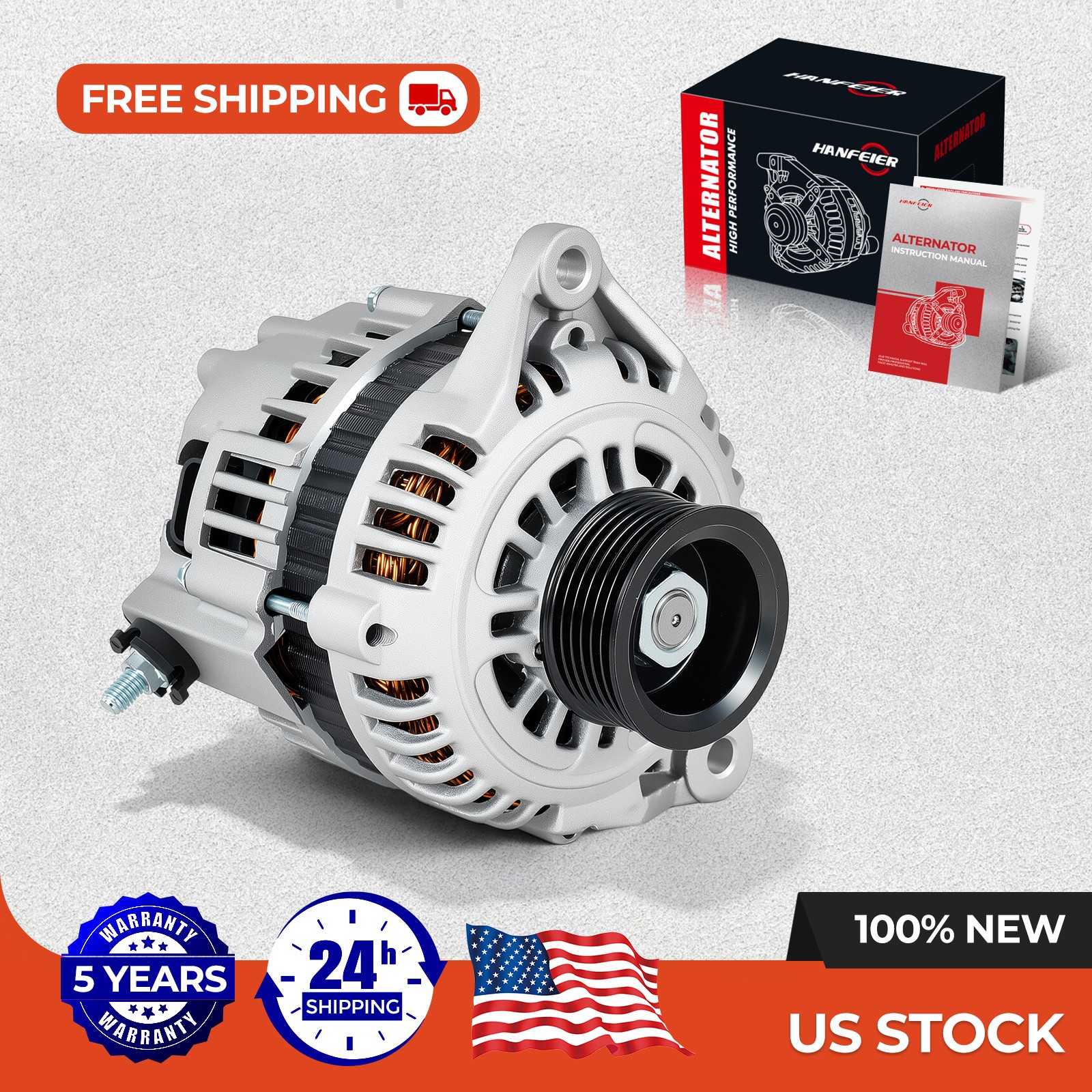 New 90A Alternator For Nissan Pathfinder 3.3L 1997-2000 LR190-737BR LR190-737B