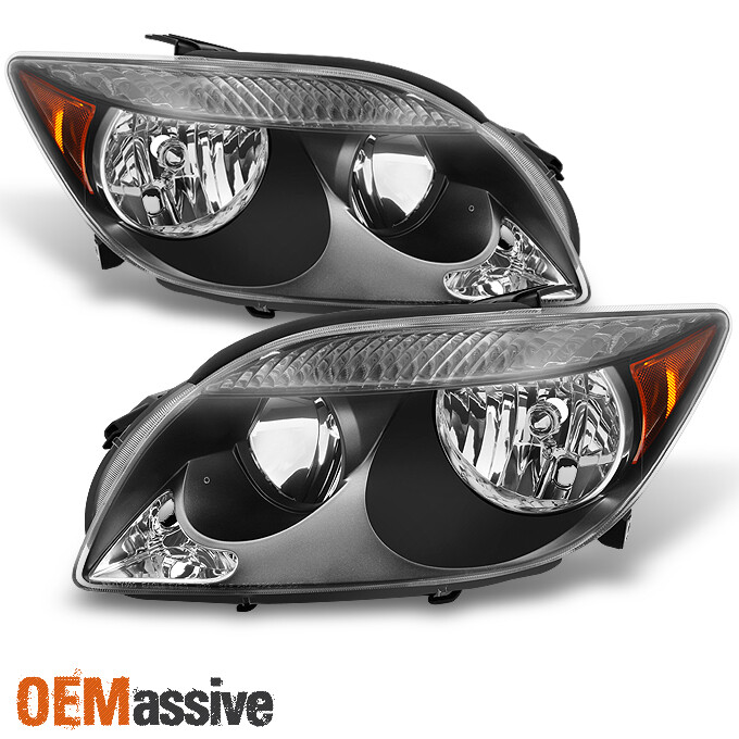 Fits 05-07 Scion TC Black Bezel Headlights HeadLamps Replacement LH+RH 2005-2007