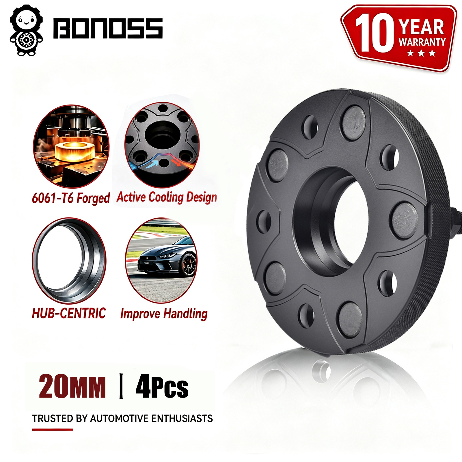20mm Wheel Spacers for Honda Civic Type R 5x120 2Pcs Hub Centric BONOSS