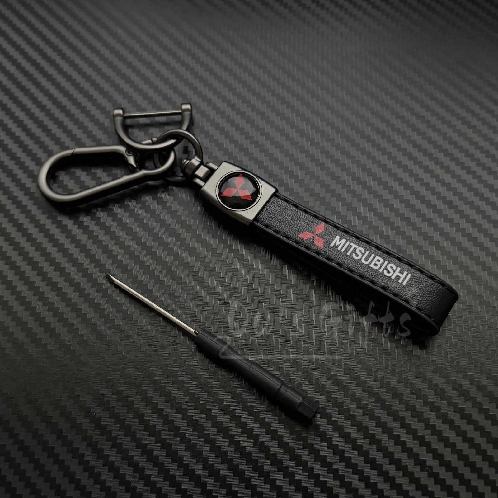 Mitsubishi Genuine Leather Keychain US Seller 
