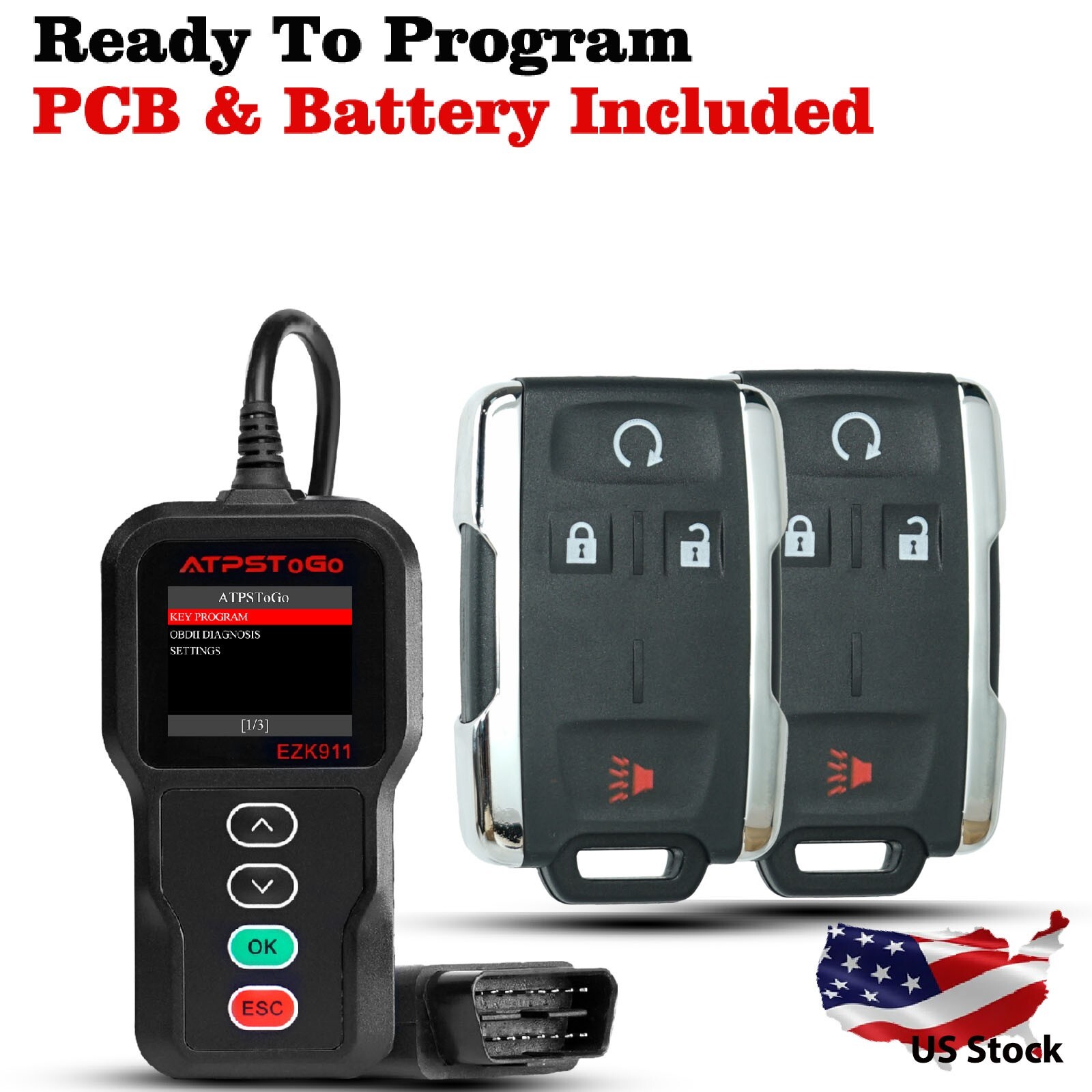 2 For 2014-2018 Chevy Silverado GMC Sierra 1500 2500 Remote Key Fob Programmer