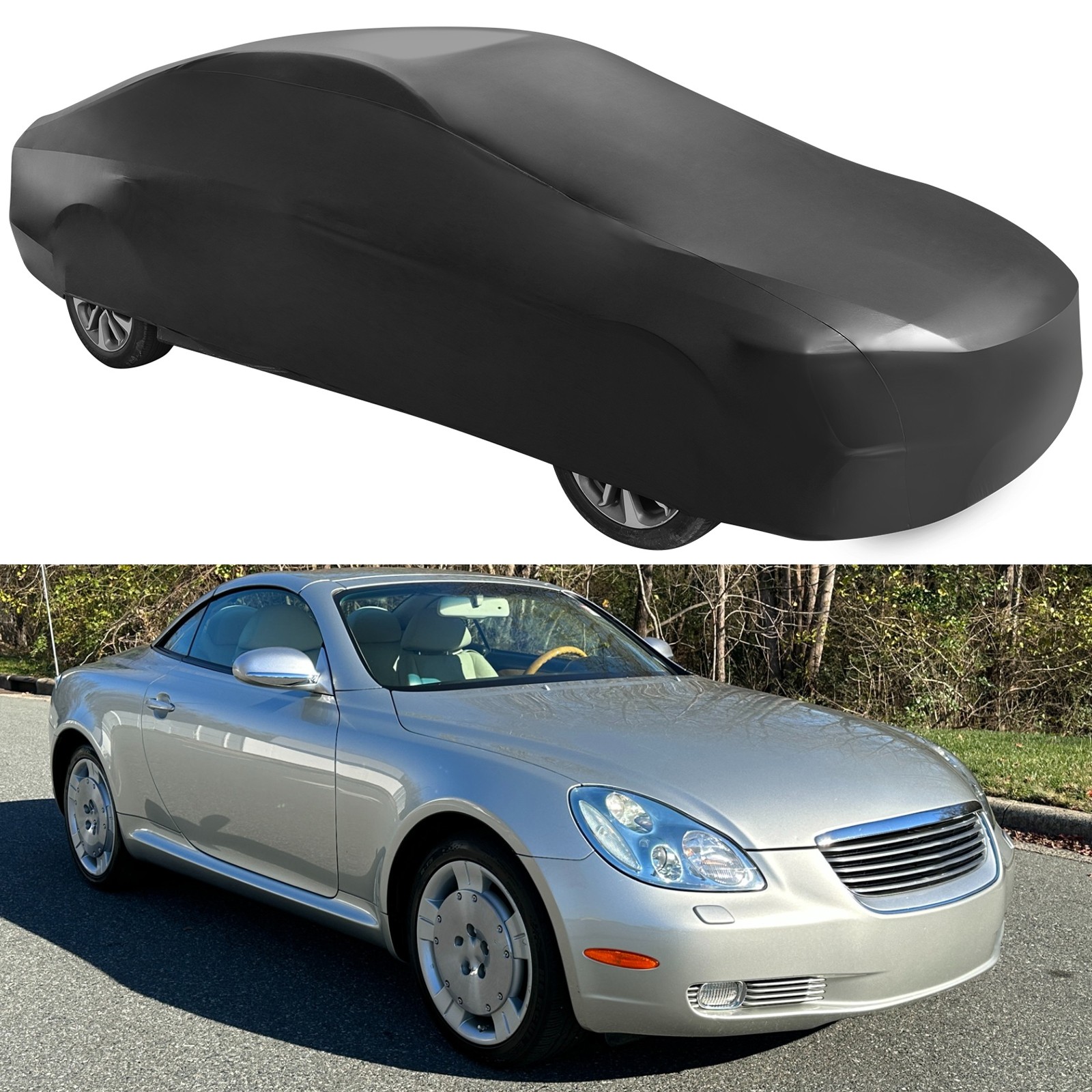 Waterproof Full Car Cover Black Outdoor Indoor Satin Stretch For LEXUS LF-A SC