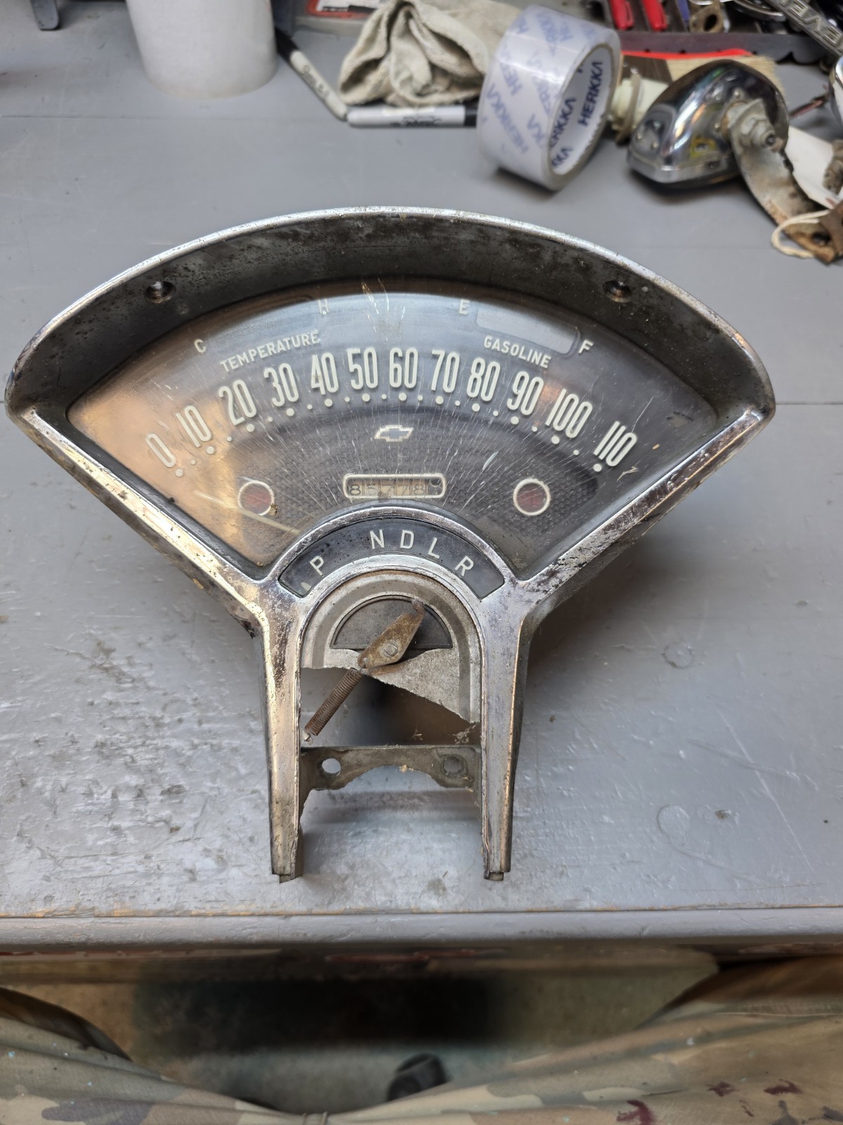 1955 1956 Chevrolet Insrument Cluster And Bezel 1955 1956 Chevrolet Insrument Cluster And Bezel