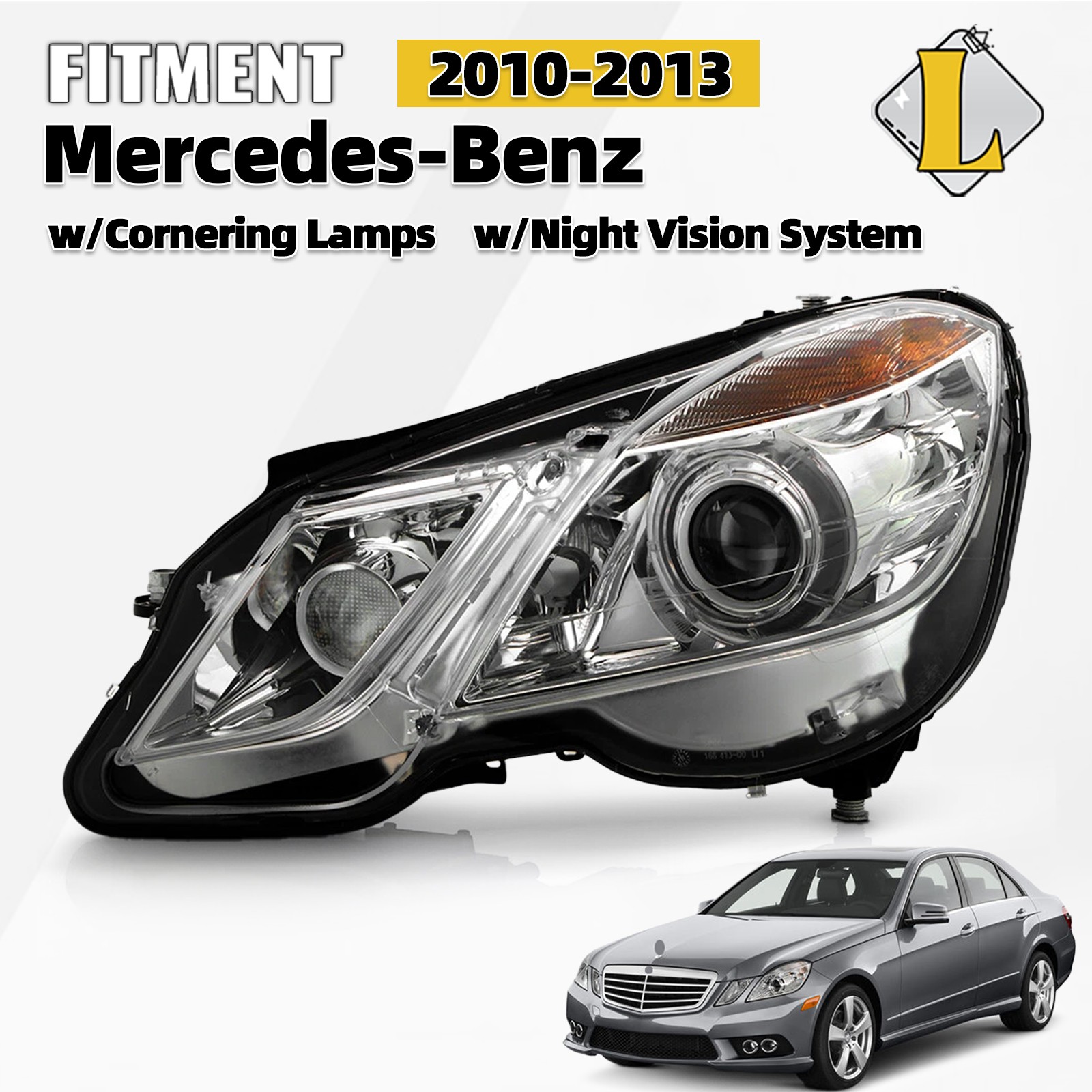 For 2010-2013 Mercedes-Benz W212 Xenon/HID Headlight w/AFS Projector Left Driver For 2010-2013 Mercedes-Benz W212 Xenon/HID Headlight w/AFS Projector Left Driver