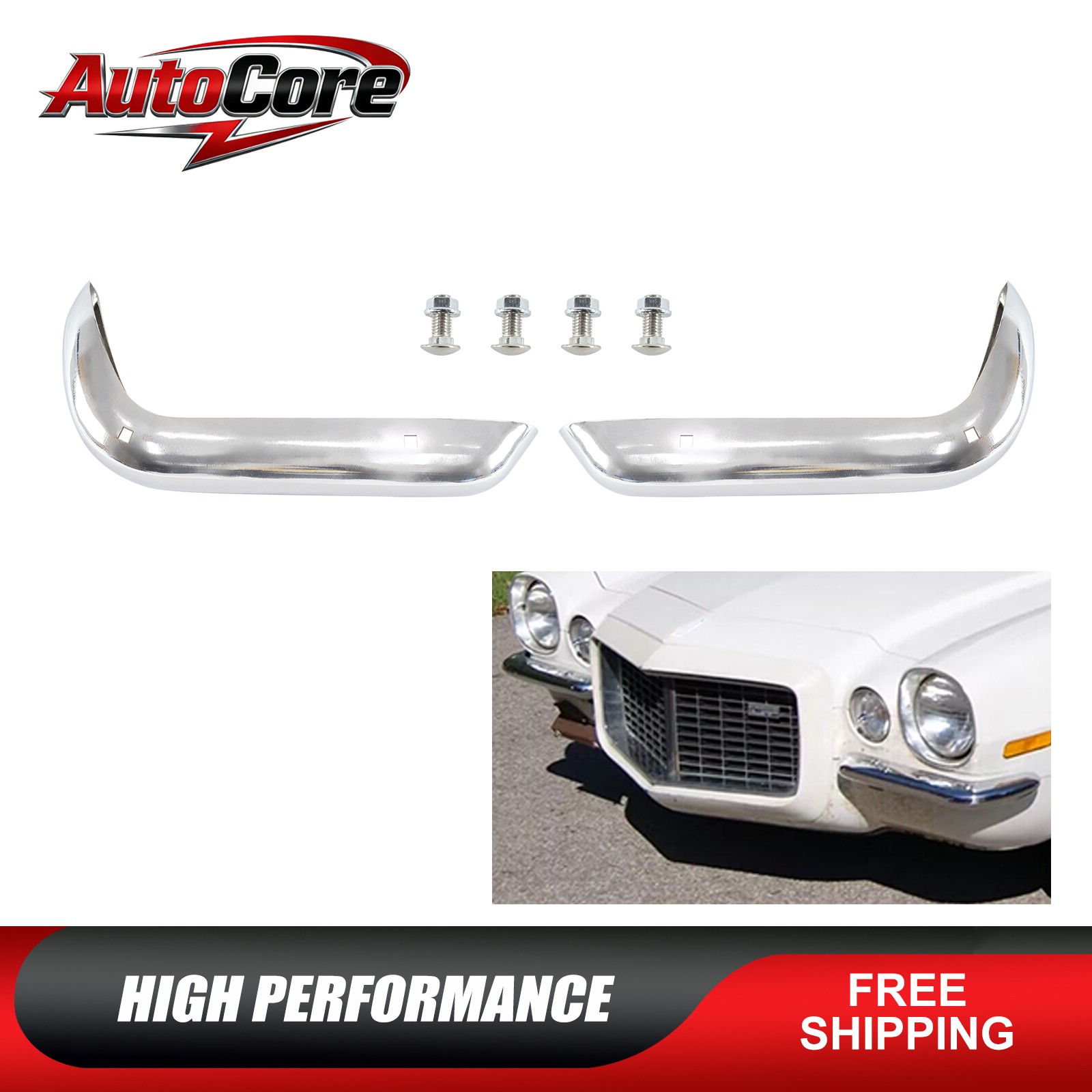 New Fits 1970-1973 Chevrolet Camaro RS Pair(2) Front Split Bumpers Rally Sport