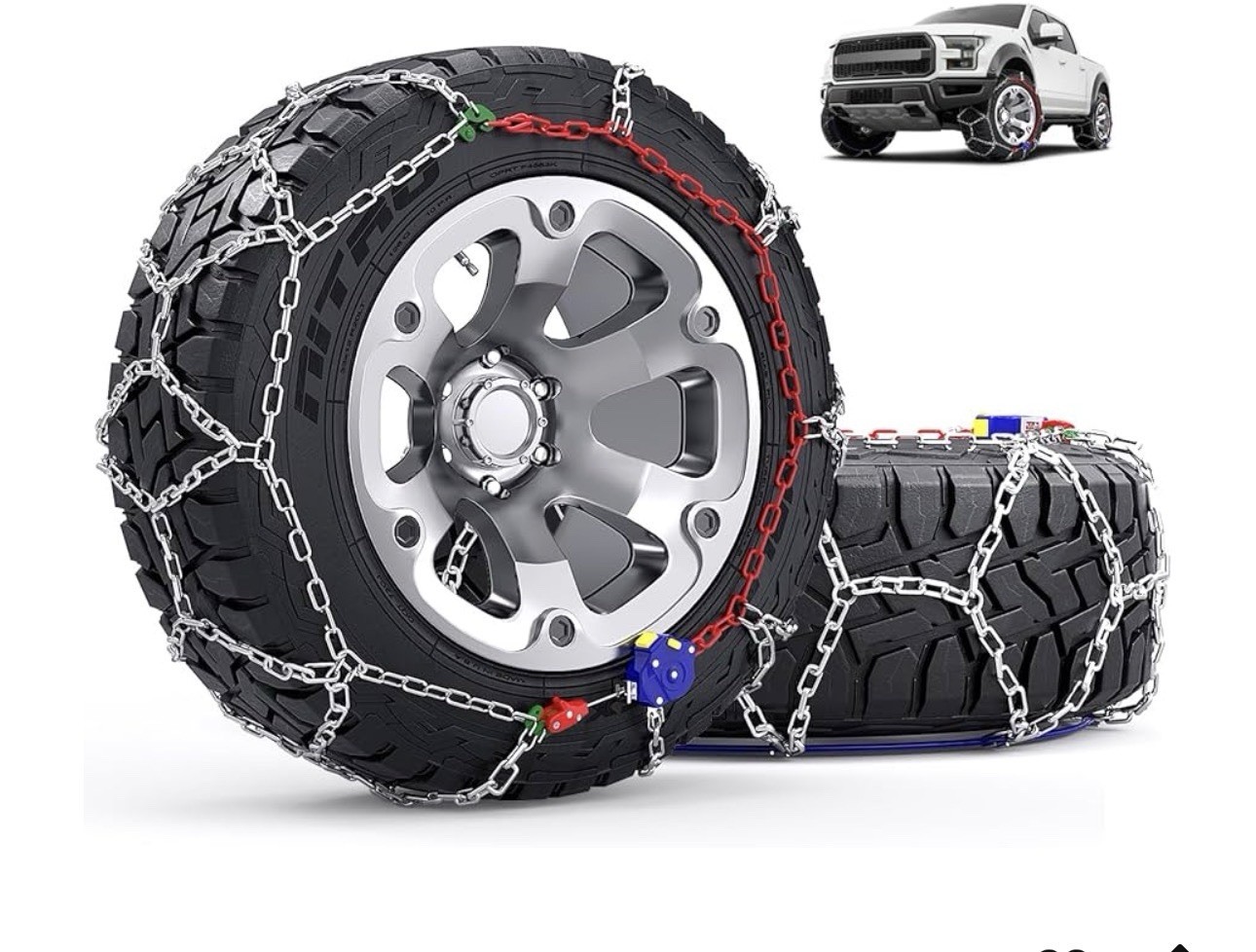AUVEBY Pickup Truck and SUV Heavy Duty Snow Chains Set of 2 HYR-A 1 Min Install AUVEBY Pickup Truck and SUV Heavy Duty Snow Chains Set of 2 HYR-A 1 Min Install
