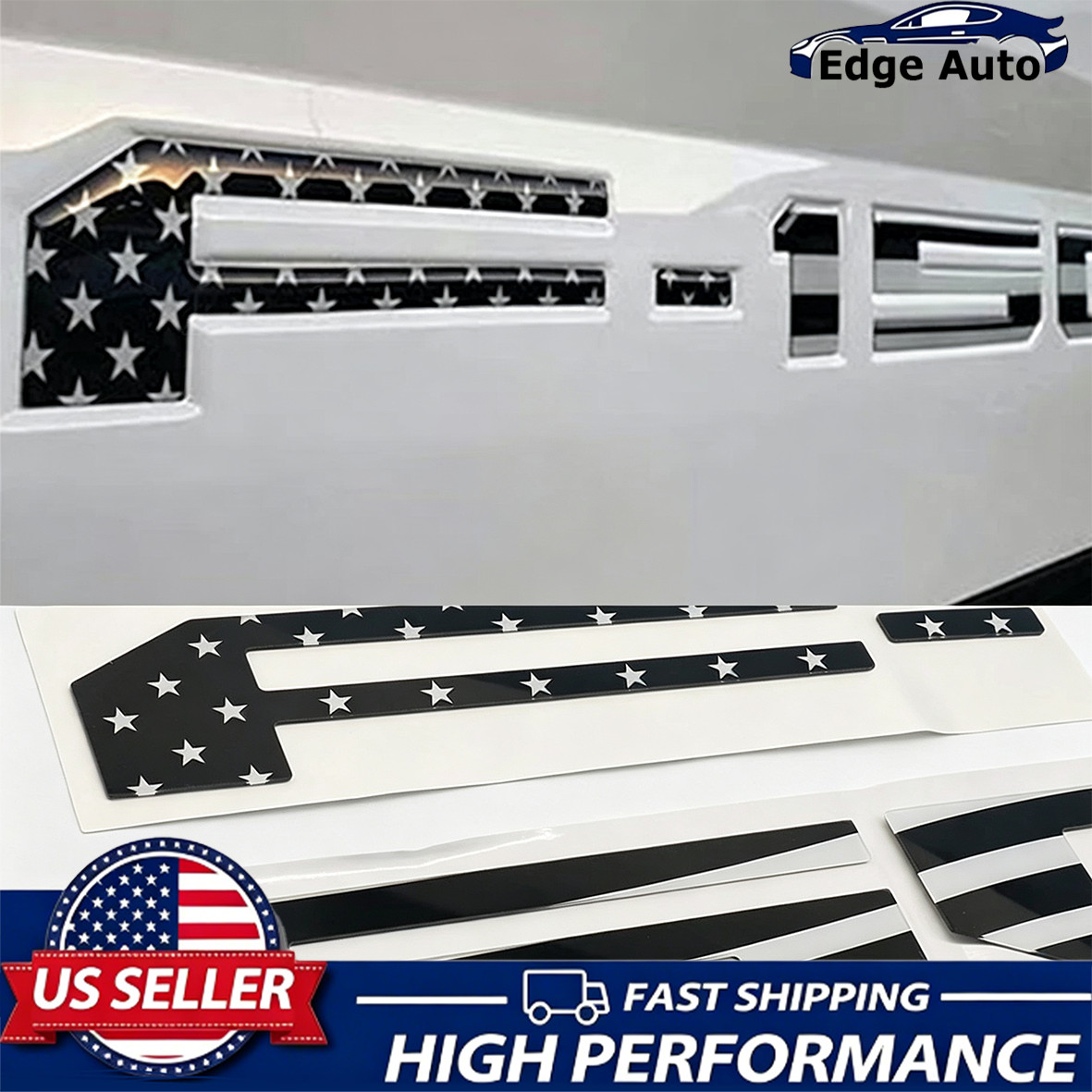 3D Raised Black White Tailgate Inserts Letters Emblems fit for 2021-2024 F-150 3D Raised Black White Tailgate Inserts Letters Emblems fit for 2021-2024 F-150