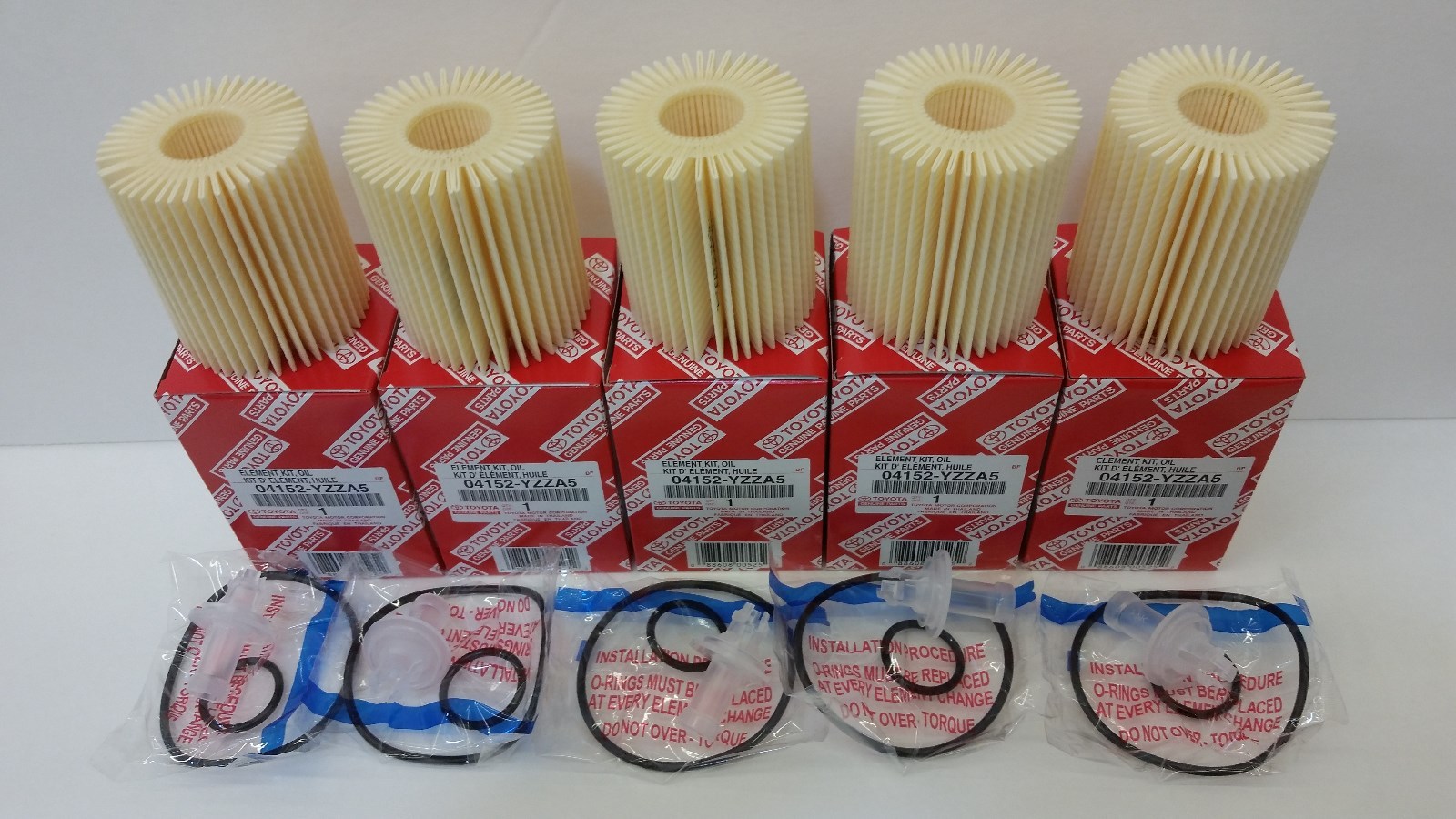 TOYOTA OEM FACTORY OIL FILTER SET OF 5 2009-2023 4RUNNER 4.0L V6 04152-YZZA5