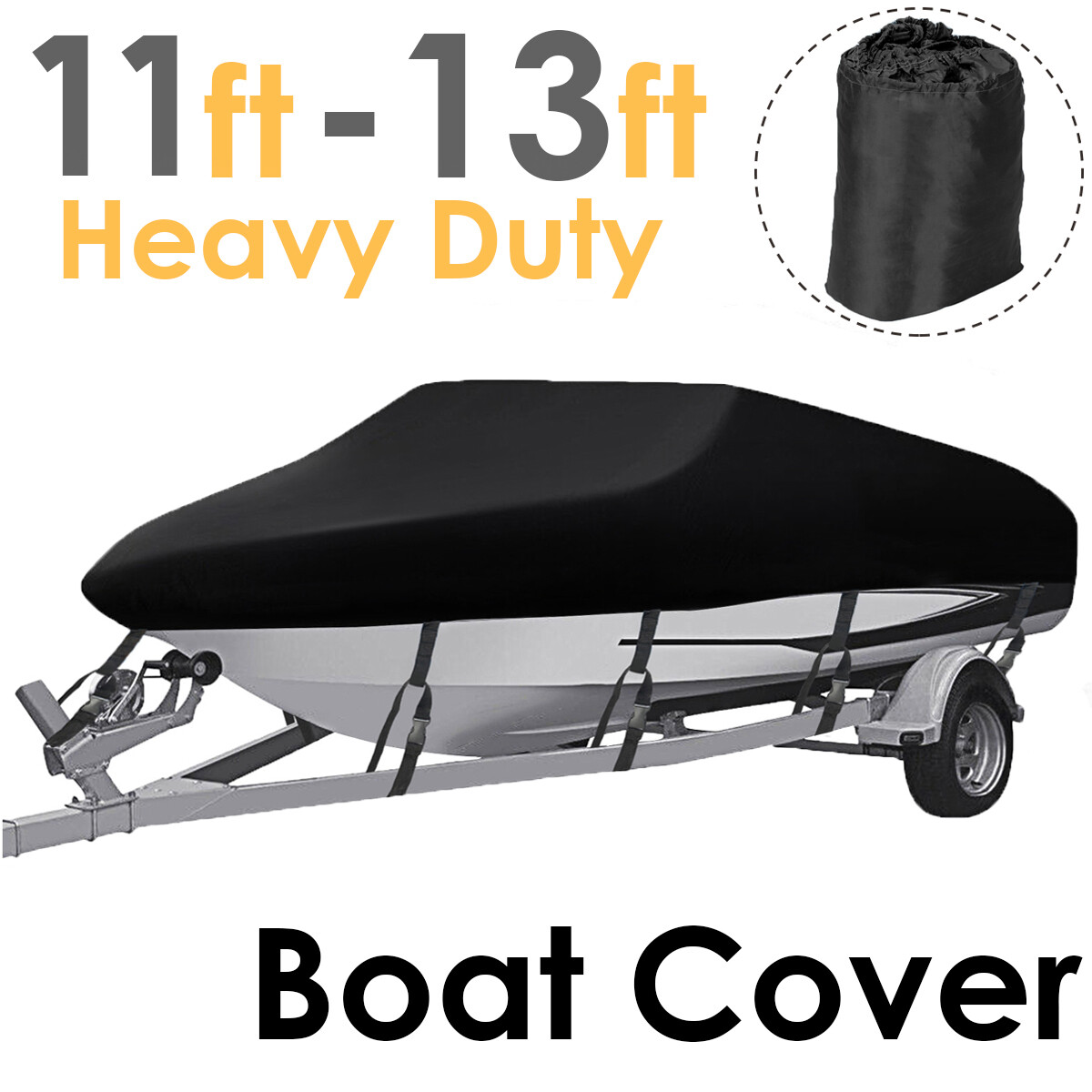 11-13ft 14-16ft 17-19ft 20-22ft Boat Cover Fishing Ski Bass V-Hull UV Waterproof