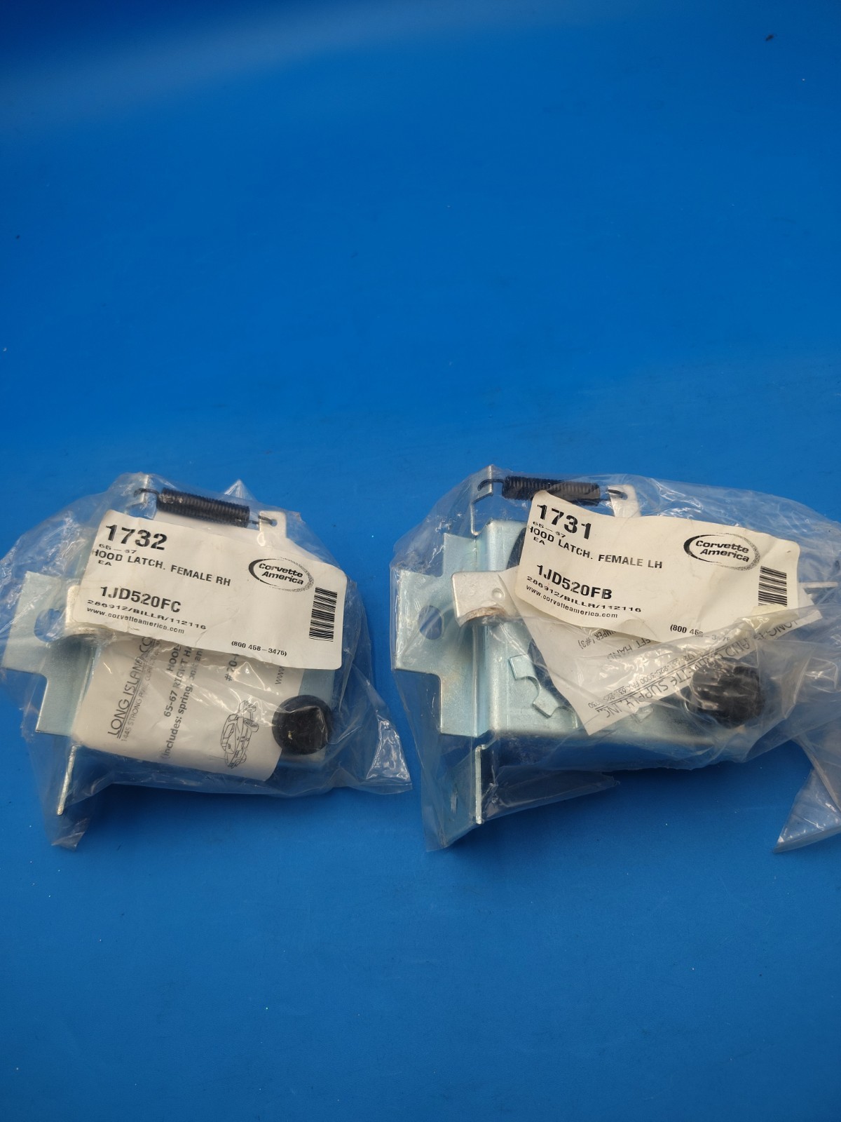 65 66 67 C2 Corvette Female Hood Latch Assembly Pair New 65 66 67 C2 Corvette Female Hood Latch Assembly Pair New