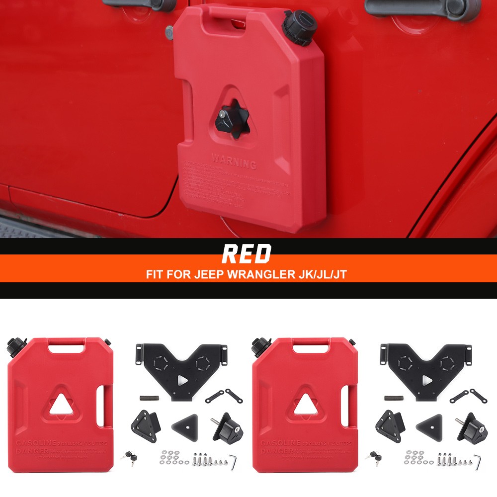 2X 2Gallon Can Emergency Backup Red Tank Fuel Gas Gasoline for Wrangler JK JL JT