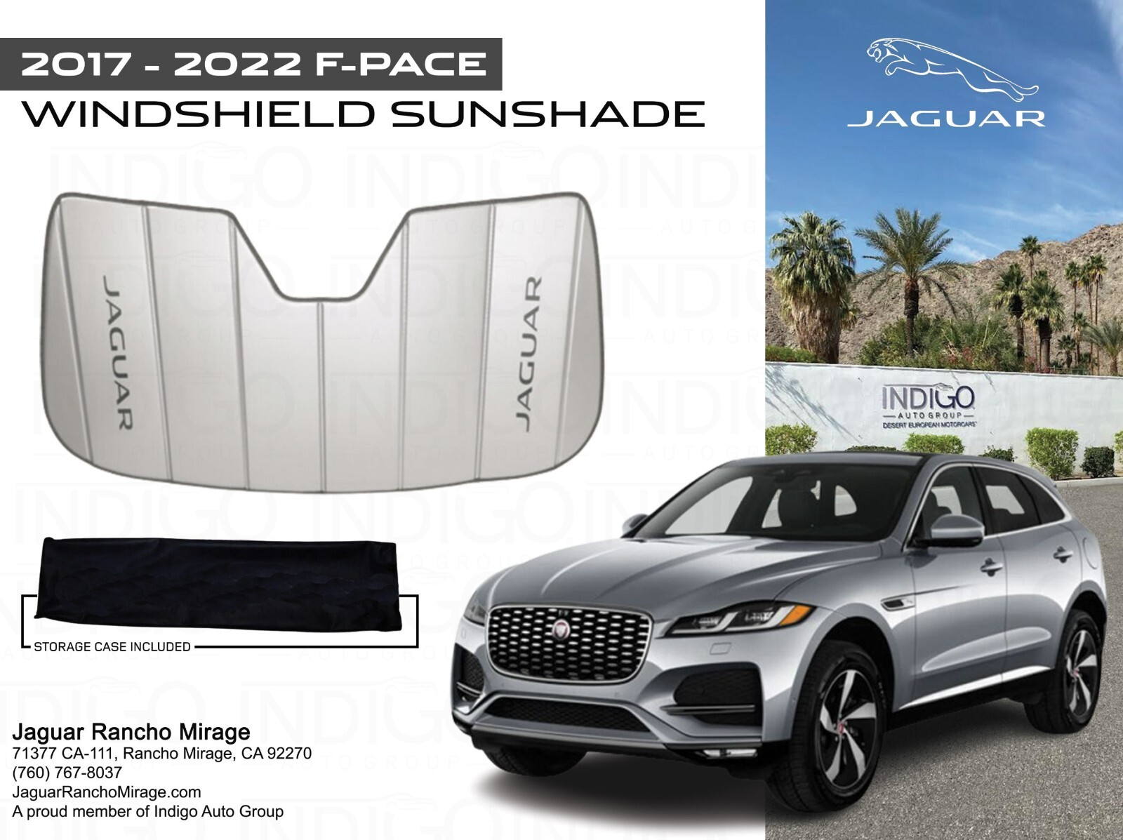 Genuine 2017-2022 Jaguar F-PACE Uv Sunshade - Front Windscreen T4A18303