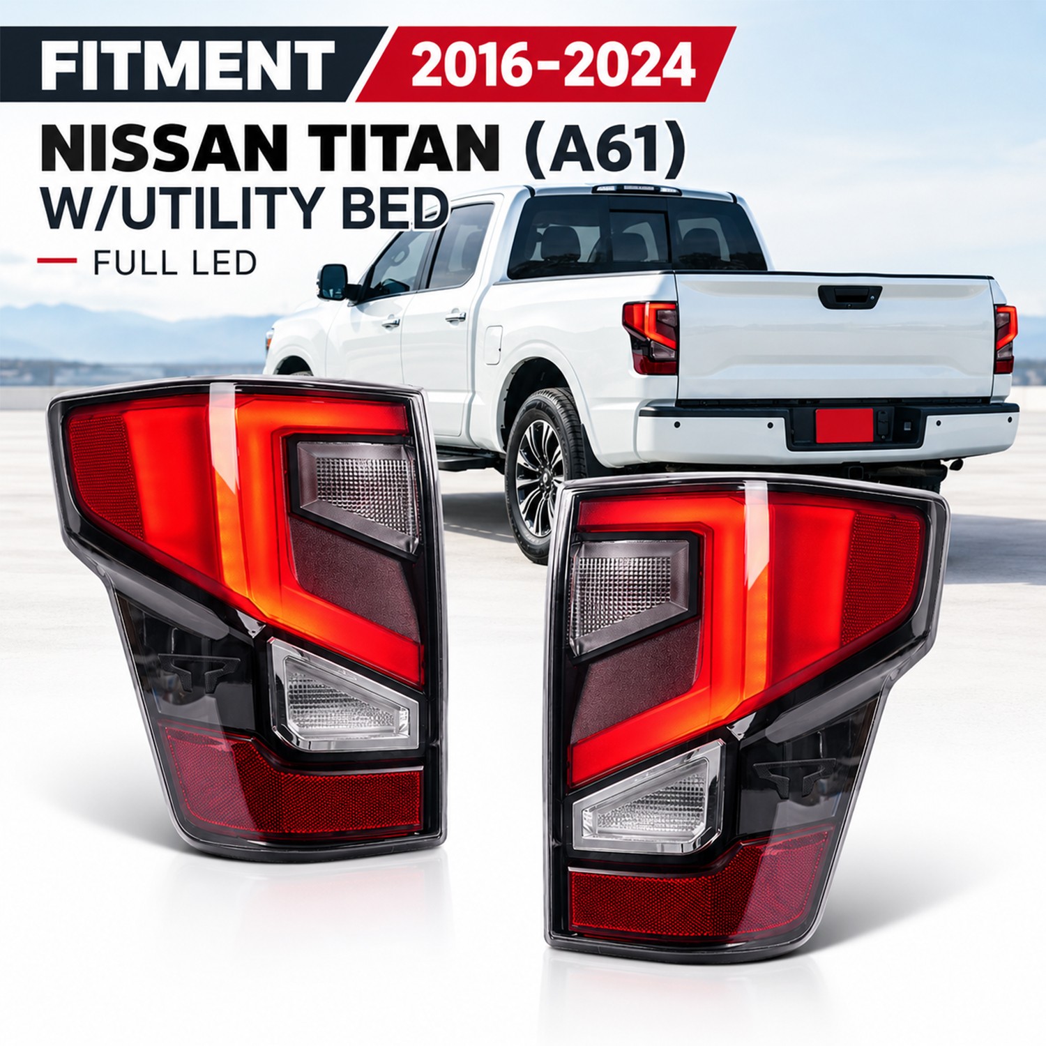 Taillights Assembly for 2016-2024 Nissan Titan Titan XD Platinum Reserve PRO-4X