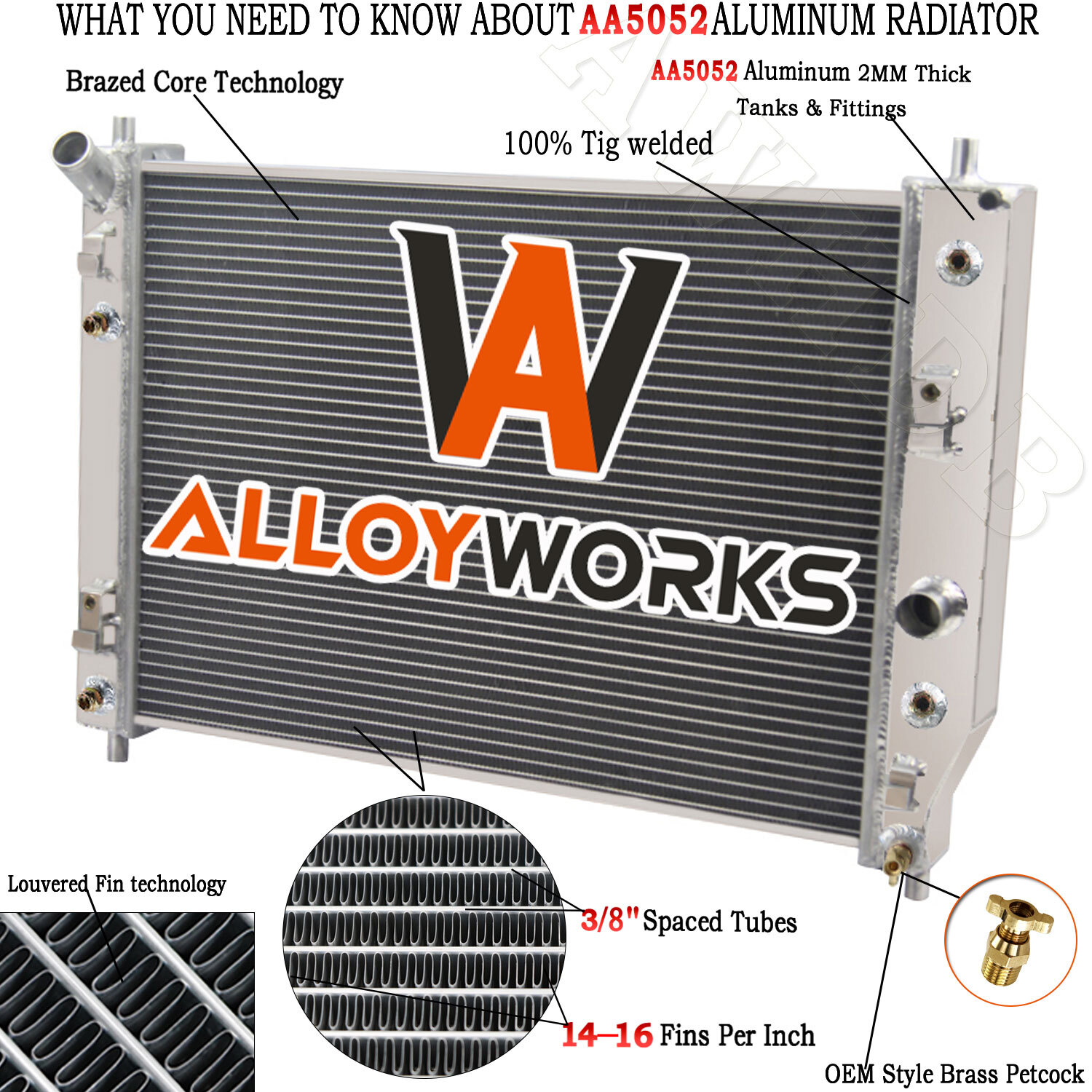 3 Row Aluminum Radiator for 2005-2013 12 Chevy Corvette C6 V8 Double Oil cooler