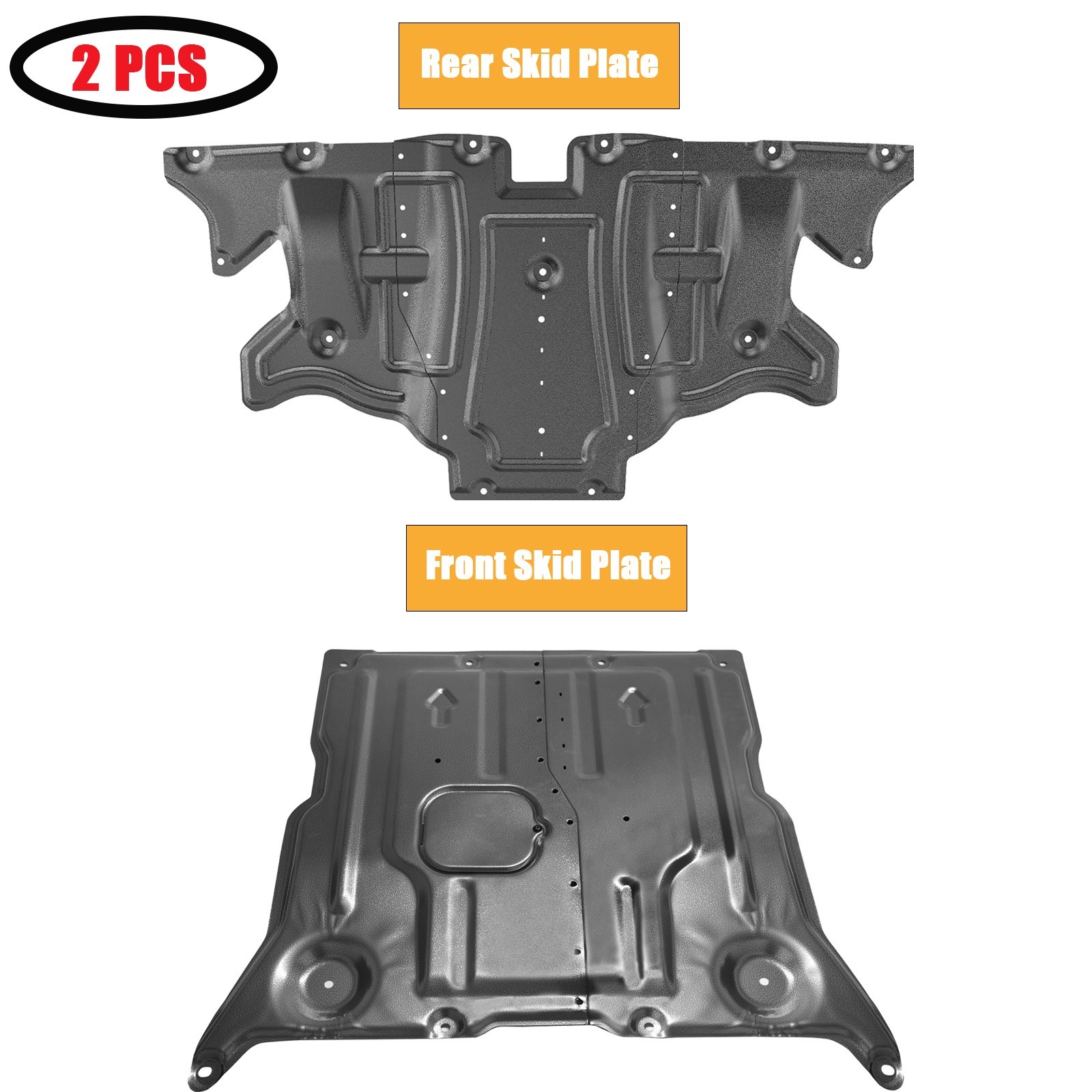 2Psc Metal Engine Splash Shield Guard  For 2017-2025 Tesla Model 3&Y Skid Plate