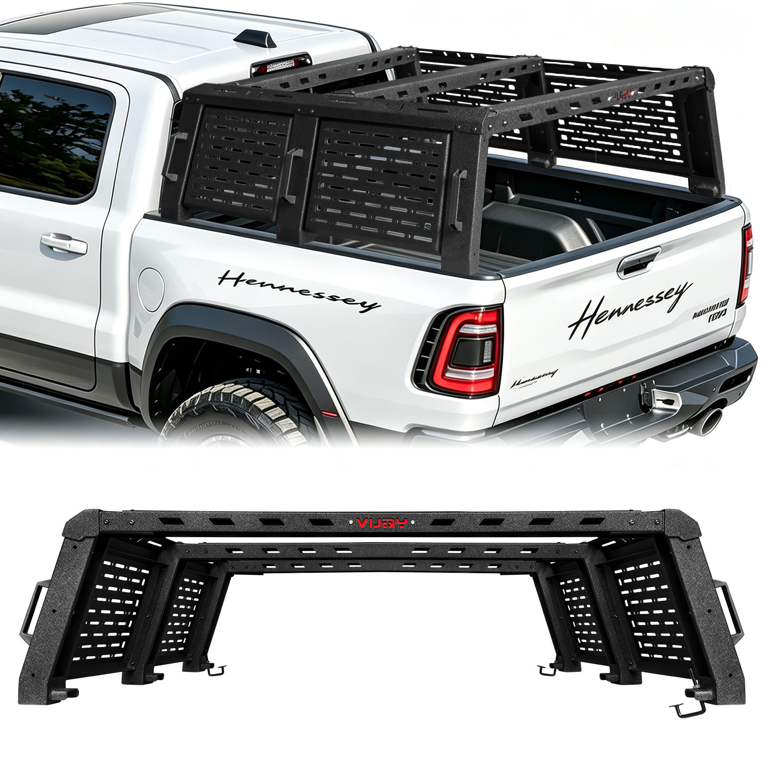 Truck Bed Rack Heavy Duty Steel MOLLE Panel For Full Size Mid Size Pickup Trucks