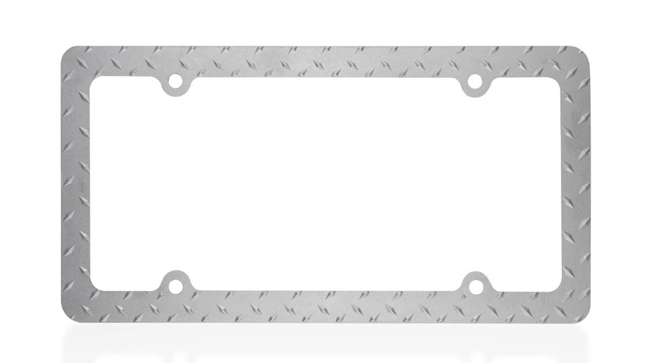 Cruiser 30830 UNIVERSAL Diamond Plate License Plate Frame - Chrome