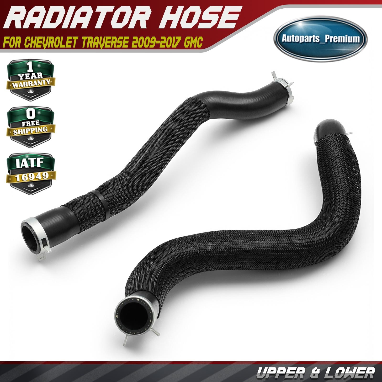 2x Upper & Lower Radiator Coolant Hose for Chevy Traverse 2009-2017 GMC Acadia