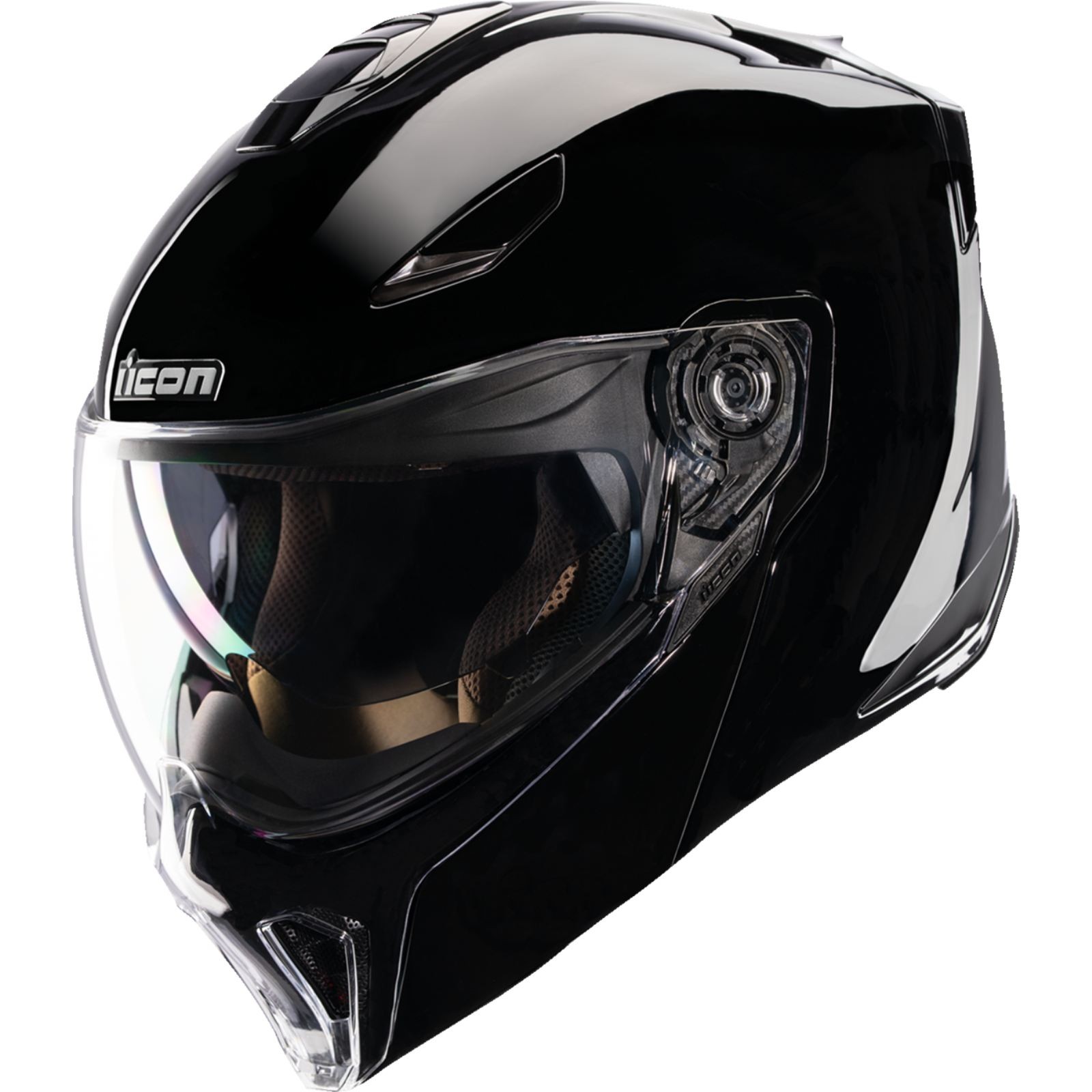 ICON Threshold™ Modular Helmet - Solid - Gloss Black - Large OPEN BOX 0100-2814