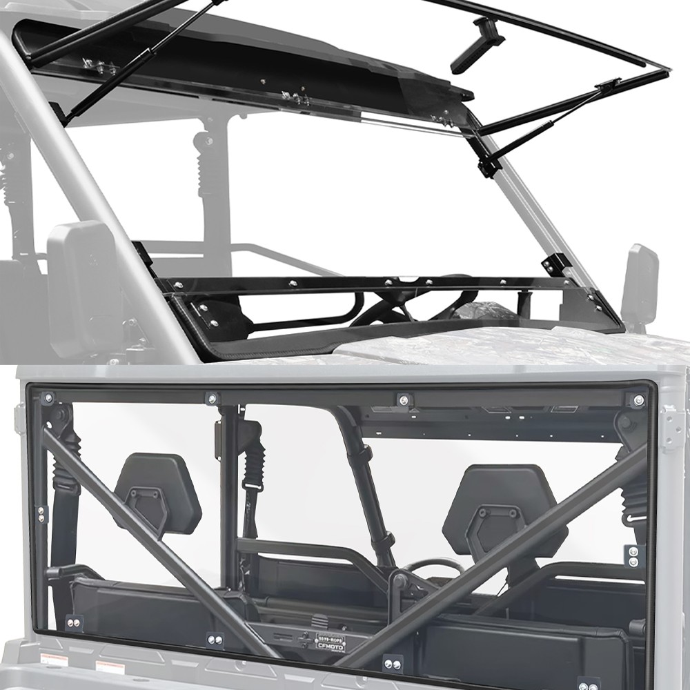 Flip Front Window + Rear Windshield Window for CFMOTO UFORCE 1000/XL 2019-2026 Flip Front Window + Rear Windshield Window for CFMOTO UFORCE 1000/XL 2019-2026