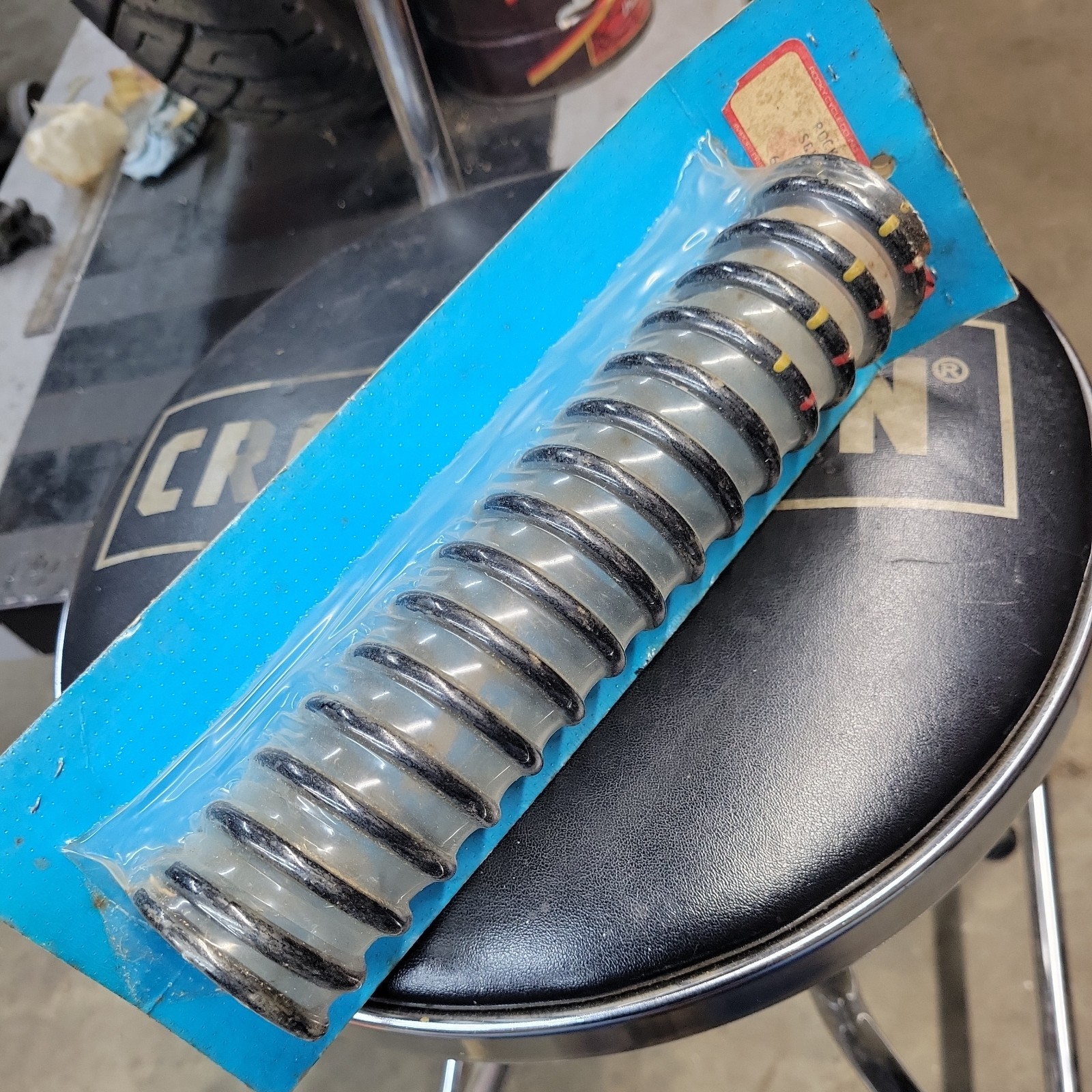 S&W motorcycle MX Vintage NOS rear shock spring set, AHRMA Single Rate 9\