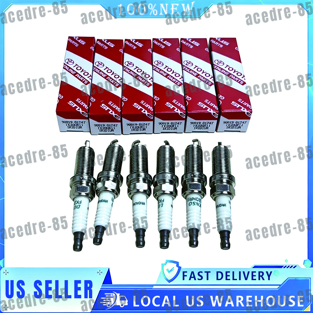 6Pcs Denso Iridium Spark Plugs 90919-01247 FK20HR11 for Sienna Lexus ES350
