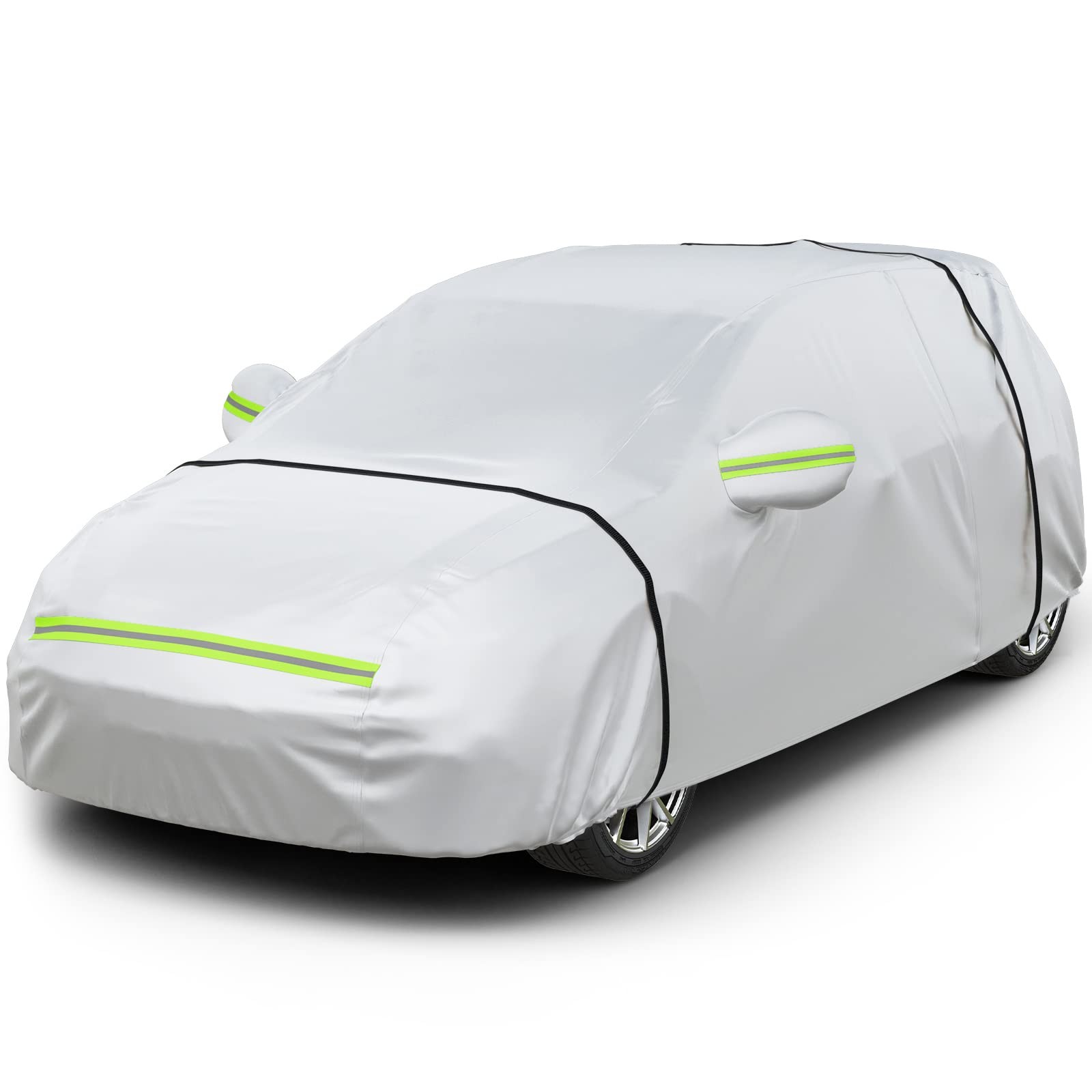 Favoto Car Tarpaulin Cover Full Garage 370cm-400cm Schrägheck, silver 