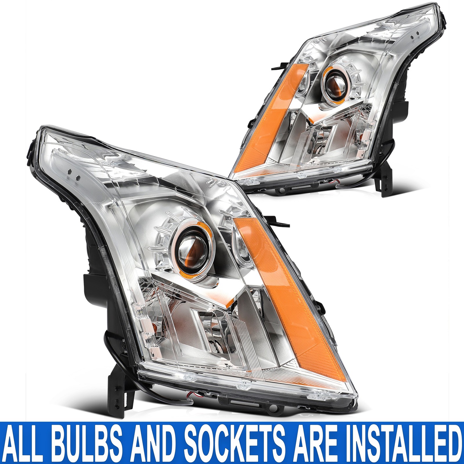 PAIR/SET Projector Headlight Assembly W/ Bulbs For Cadillac SRX Luxury 2010-2016 PAIR/SET Projector Headlight Assembly W/ Bulbs For Cadillac SRX Luxury 2010-2016