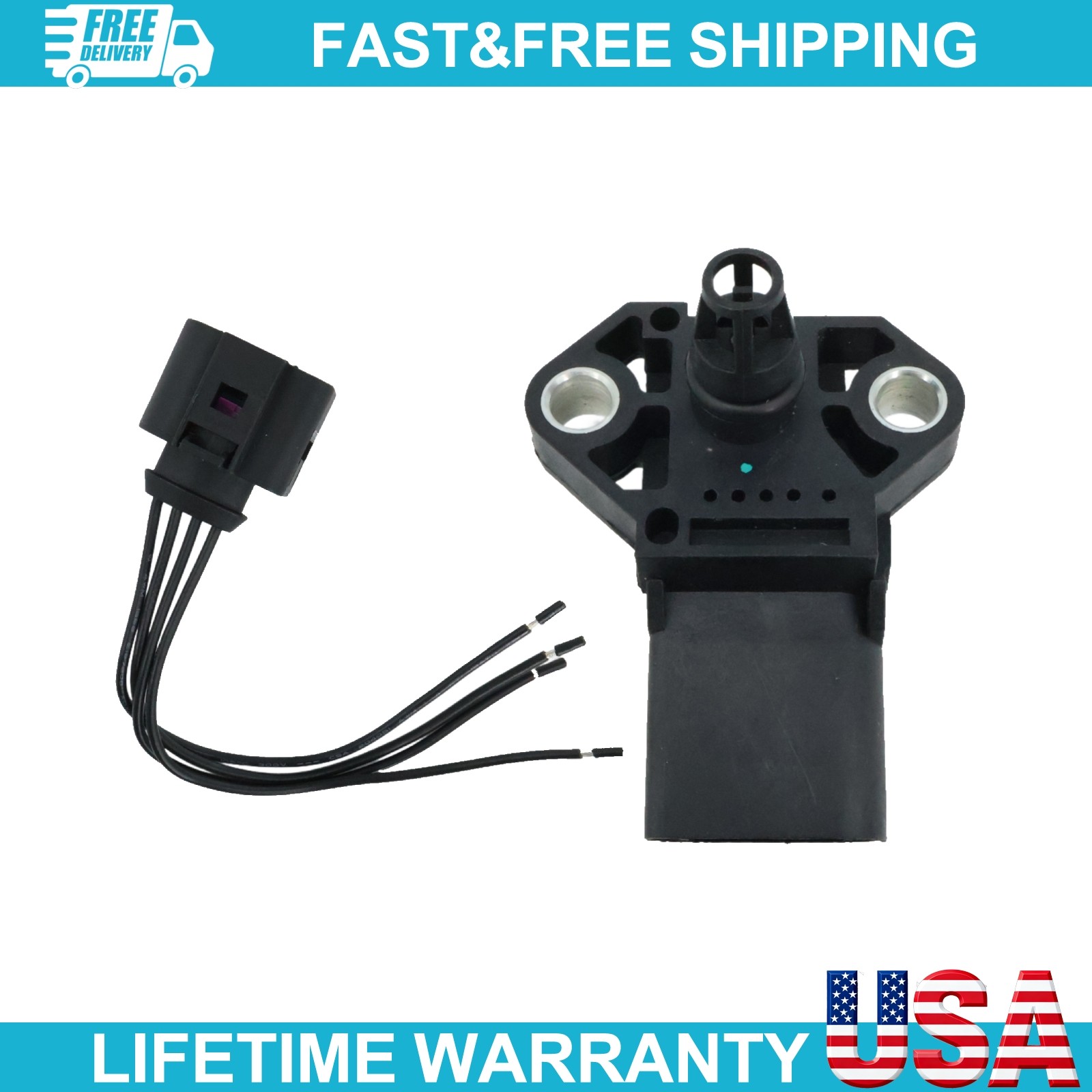 Replacement Boost Pressure Sensor for Audi A3 A4 A6 Q7 TT 038906051C NEW