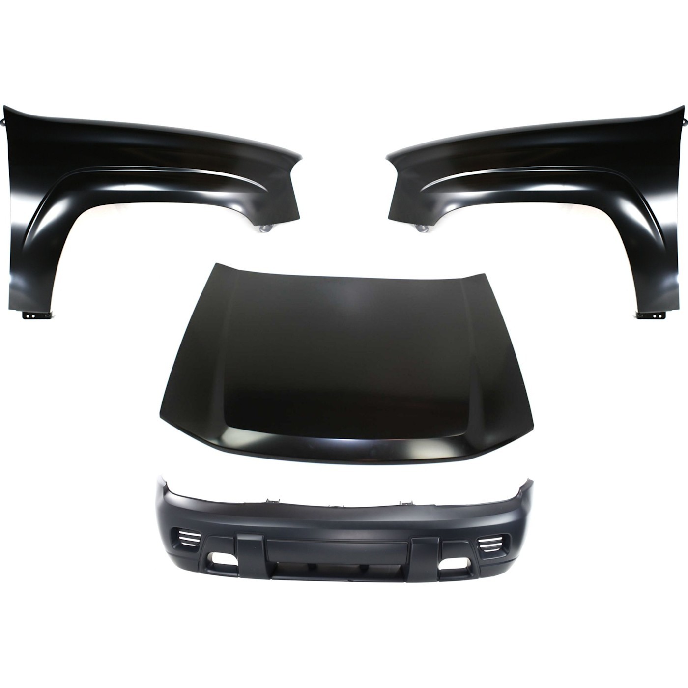 Bumper Cover and Hood Kit For 2002-2009 Chevrolet Trailblazer Front Incl Fenders