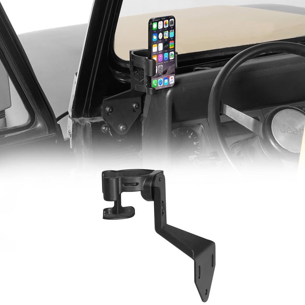 For Jeep Wrangler YJ 87-95 Multi-function Phone Support Drink Cup Holder Black