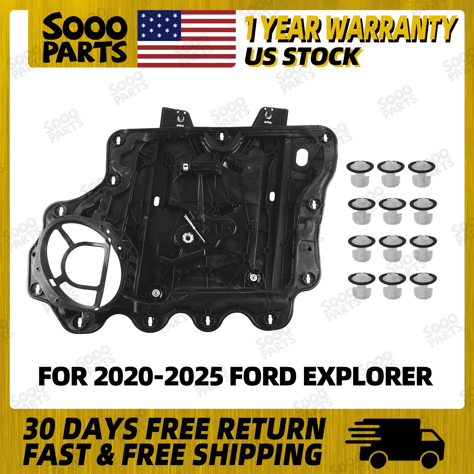 Front Right Passenger Side Door Window Regulator For 2020-2025 Ford Explorer